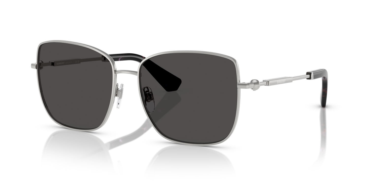 Sunglasses Burberry BE 3158 (100587) color argento shape square lenses grigio scuro
