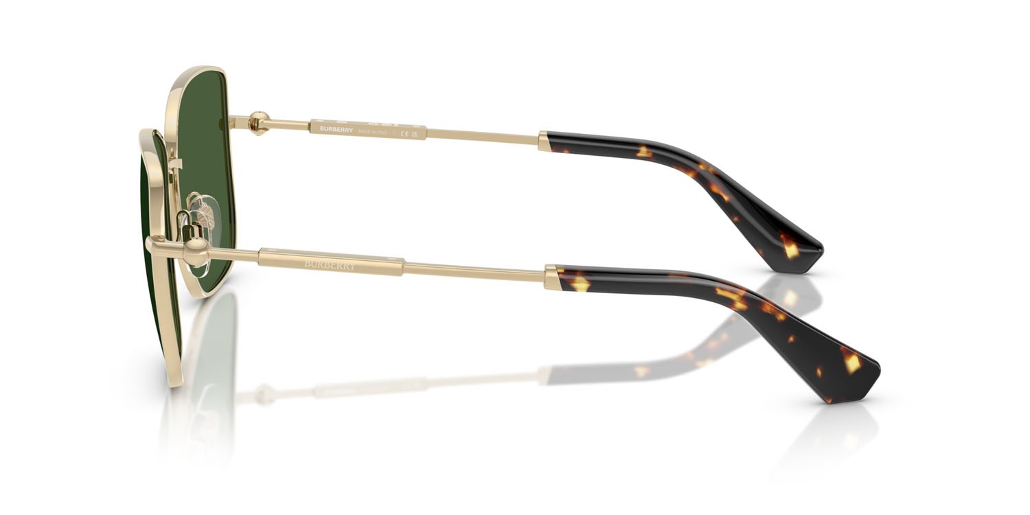 Sunglasses Burberry BE 3158 (110971) color oro chiaro shape square lenses verde scuro