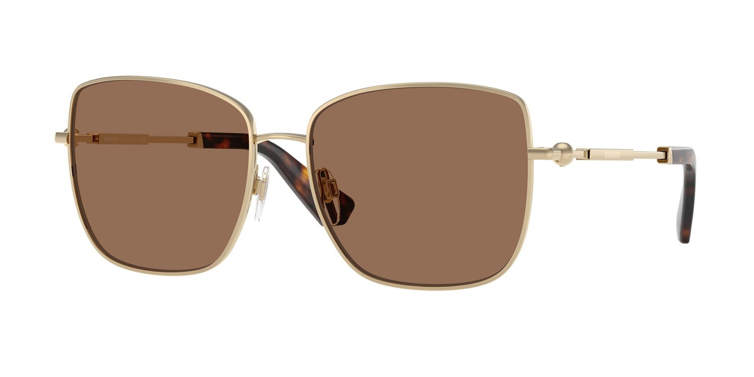 Occhiali da sole Burberry BE 3158 (110973) colore oro chiaro forma quadrato lenti marrone scuro