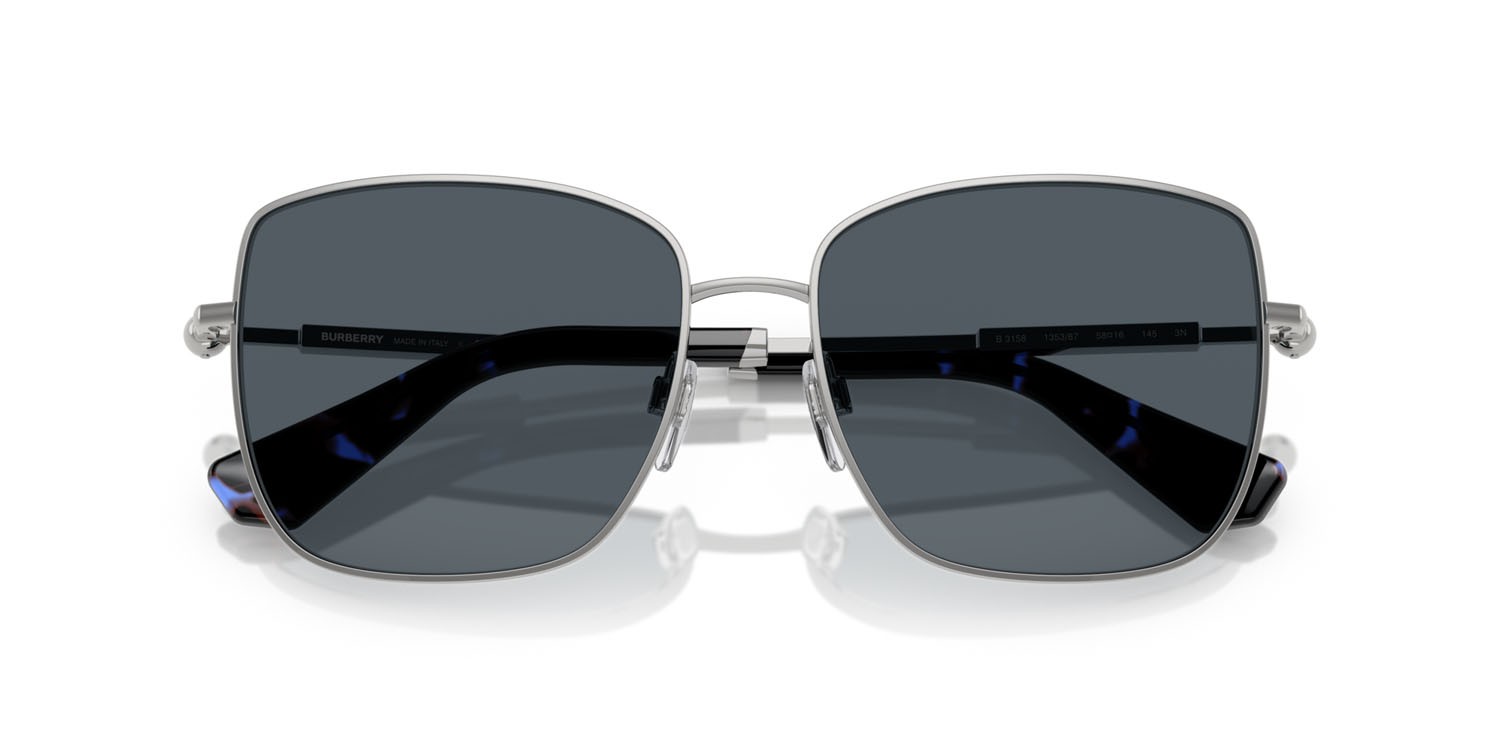 Occhiali da sole Burberry BE 3158 (135387) colore argento forma quadrato lenti grigio scuro
