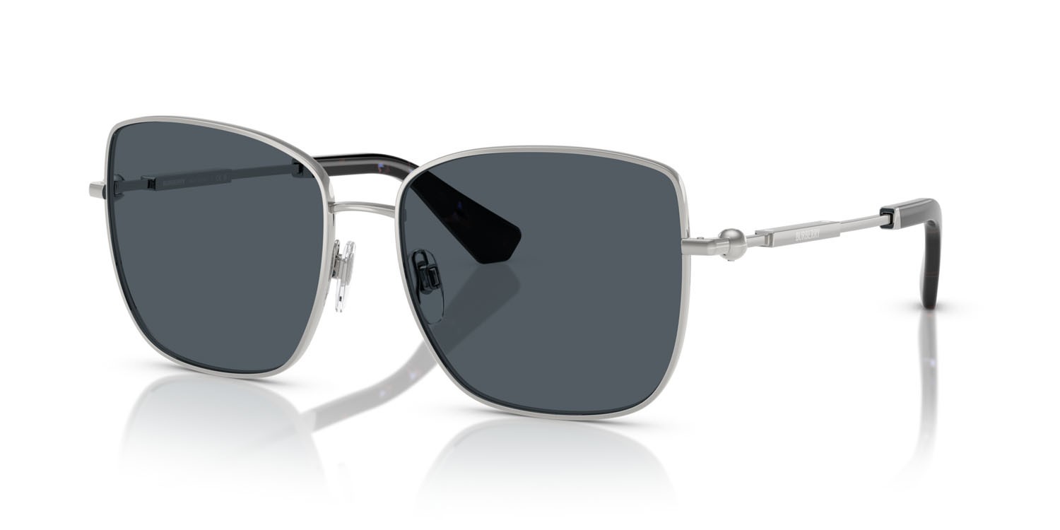 Occhiali da sole Burberry BE 3158 (135387) colore argento forma quadrato lenti grigio scuro