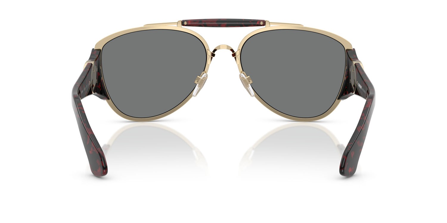 Occhiali da sole Burberry BE 3161 (1109AI) colore oro chiaro forma aviator lenti dark grey tampo silver