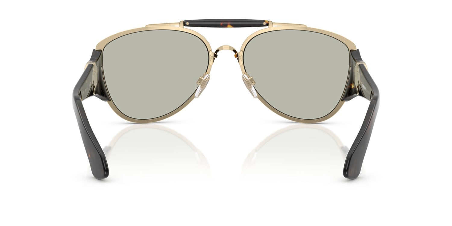 Sonnenbrillen Burberry BE 3161 (1109P4) farbe oro chiaro form aviator gläser dark brown tampo gold