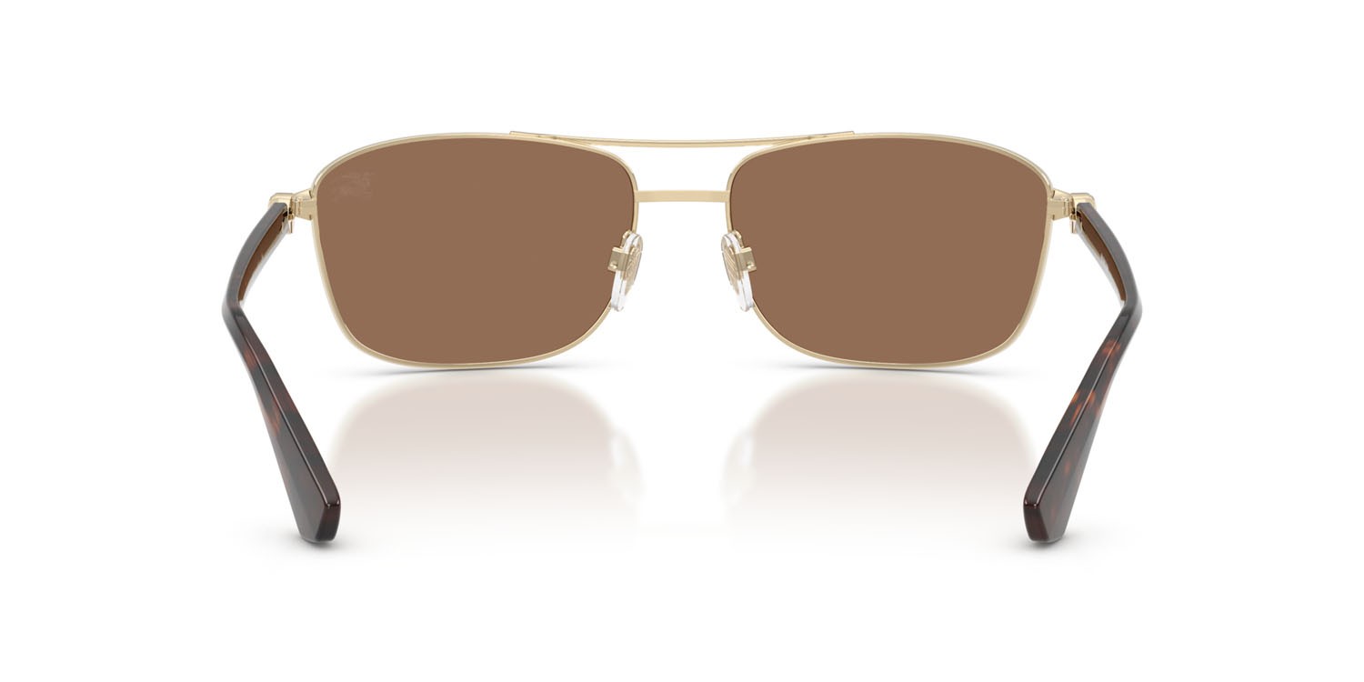 Occhiali da sole Burberry BE 3163 (110973) colore oro chiaro forma rettangolare lenti marrone scuro