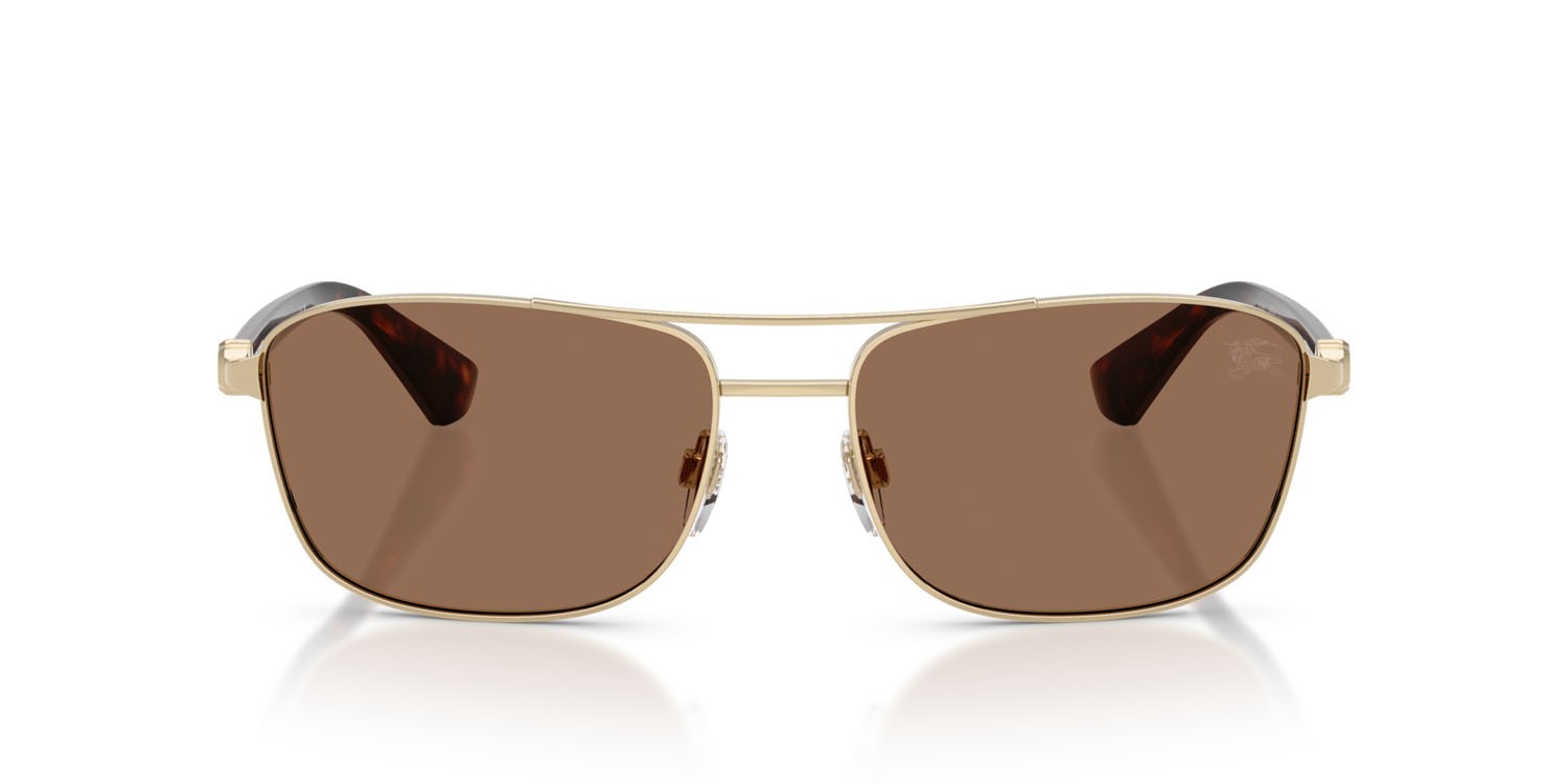 Occhiali da sole Burberry BE 3163 (110973) colore oro chiaro forma rettangolare lenti marrone scuro