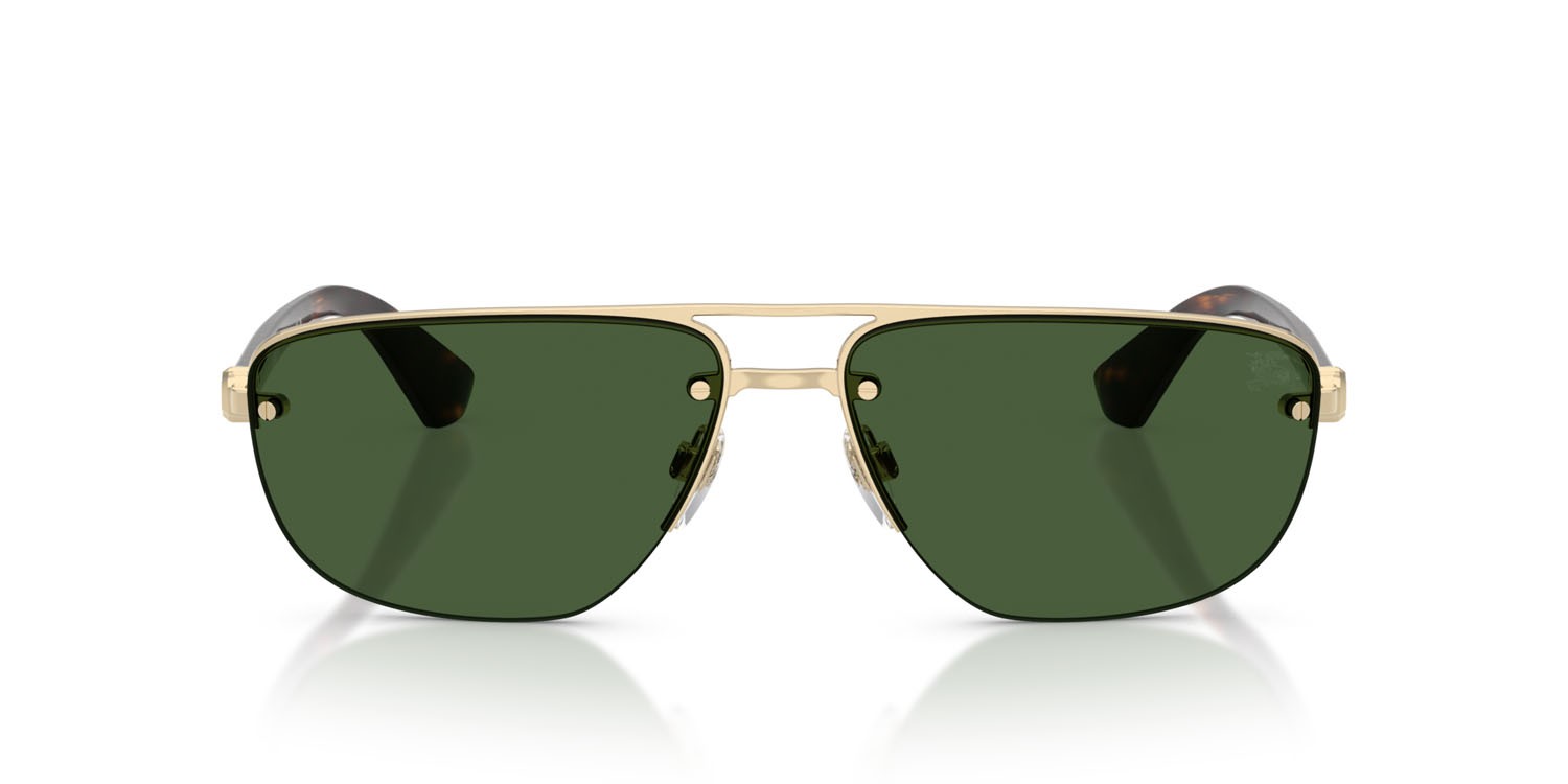 Sunglasses Burberry BE 3164 (110971) color oro chiaro shape irregular lenses verde scuro