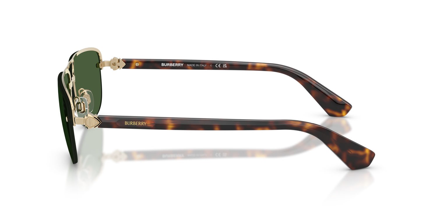 Sunglasses Burberry BE 3164 (110971) color oro chiaro shape irregular lenses verde scuro