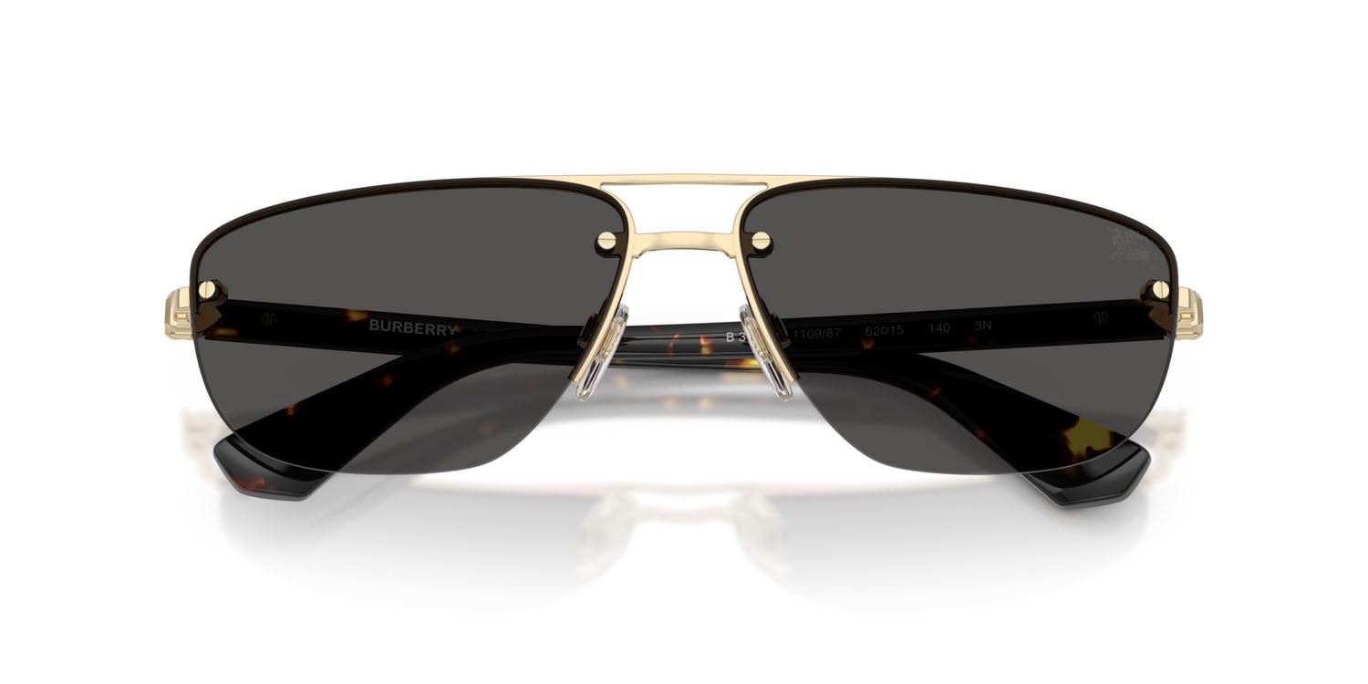 Occhiali da sole Burberry BE 3164 (110987) colore oro chiaro forma irregolare lenti grigio scuro