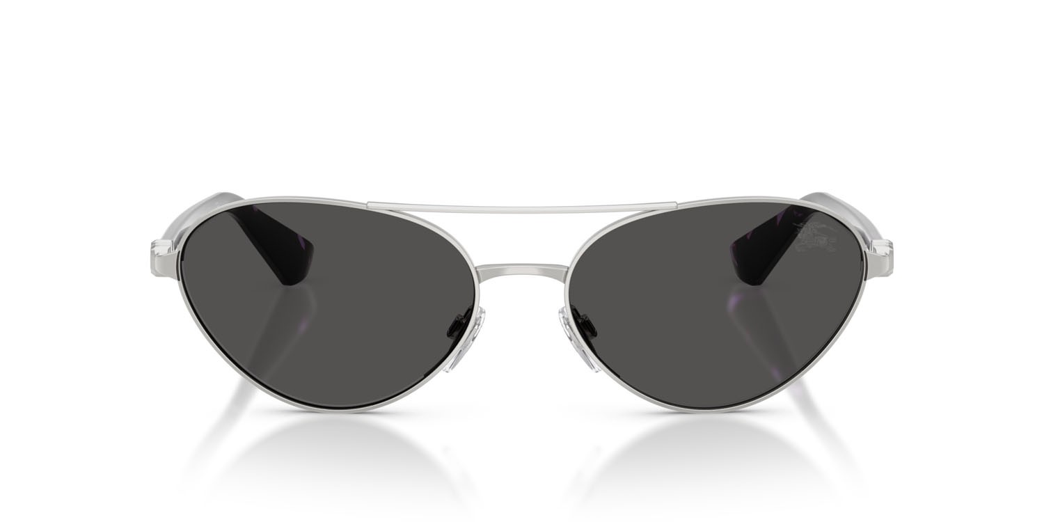 Occhiali da sole Burberry BE 3165 (100587) colore argento forma irregolare lenti grigio scuro