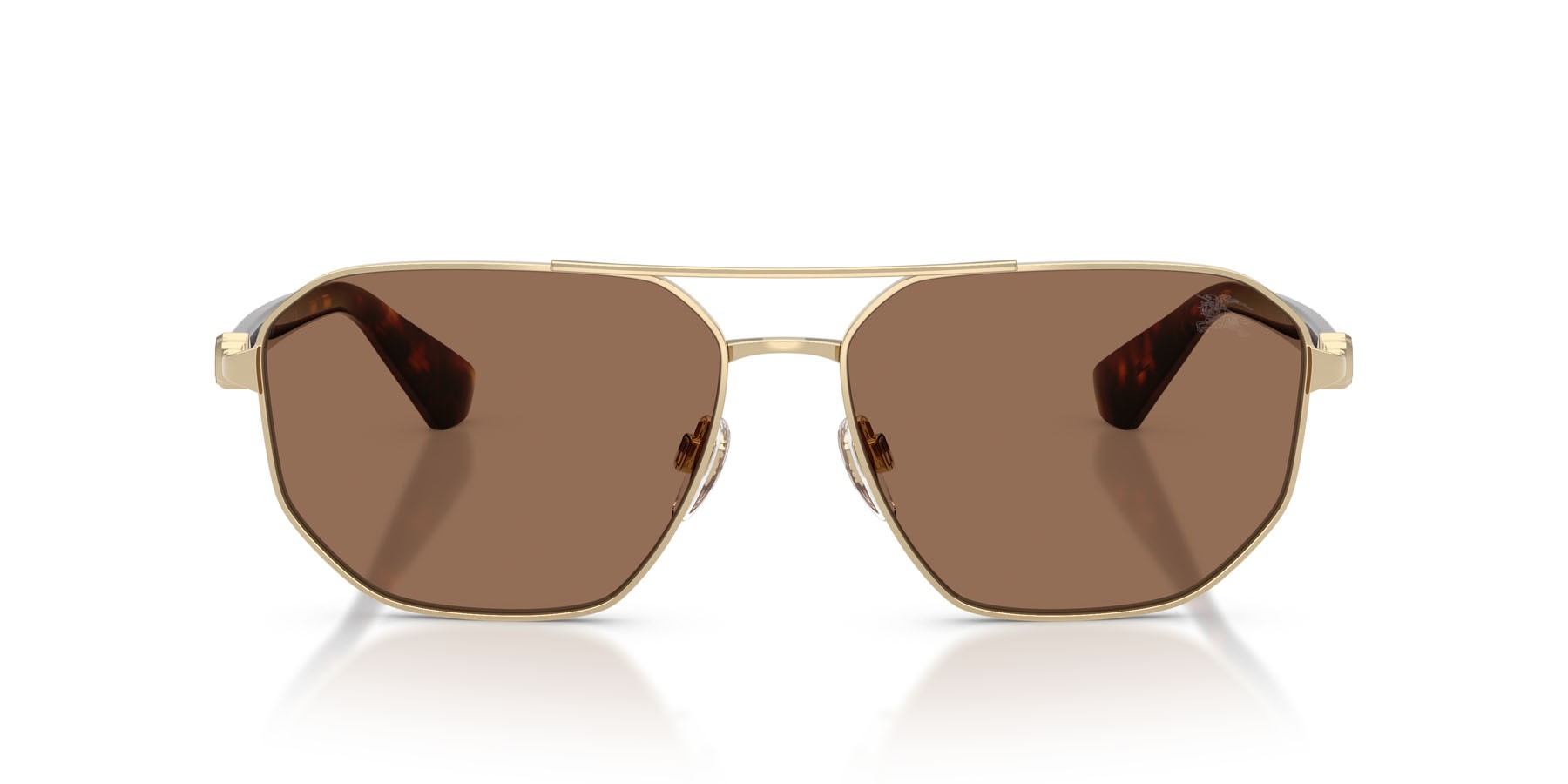Sunglasses Burberry BE 3166 (110973) color oro chiaro shape aviator lenses marrone scuro