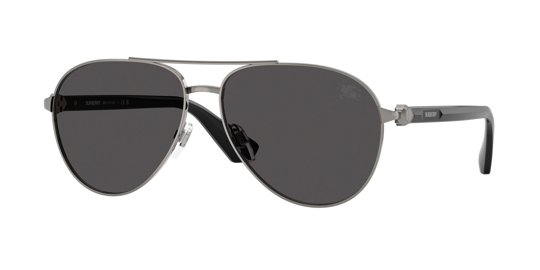 Occhiali da sole Burberry BE 3167 (100387) colore gunmetal forma aviator lenti grigio scuro