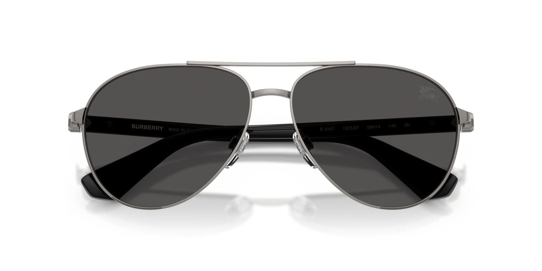 Occhiali da sole Burberry BE 3167 (100387) colore gunmetal forma aviator lenti grigio scuro