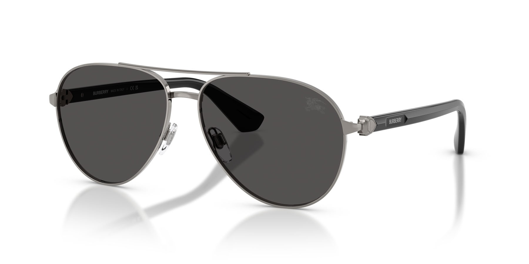 Occhiali da sole Burberry BE 3167 (100387) colore gunmetal forma aviator lenti grigio scuro