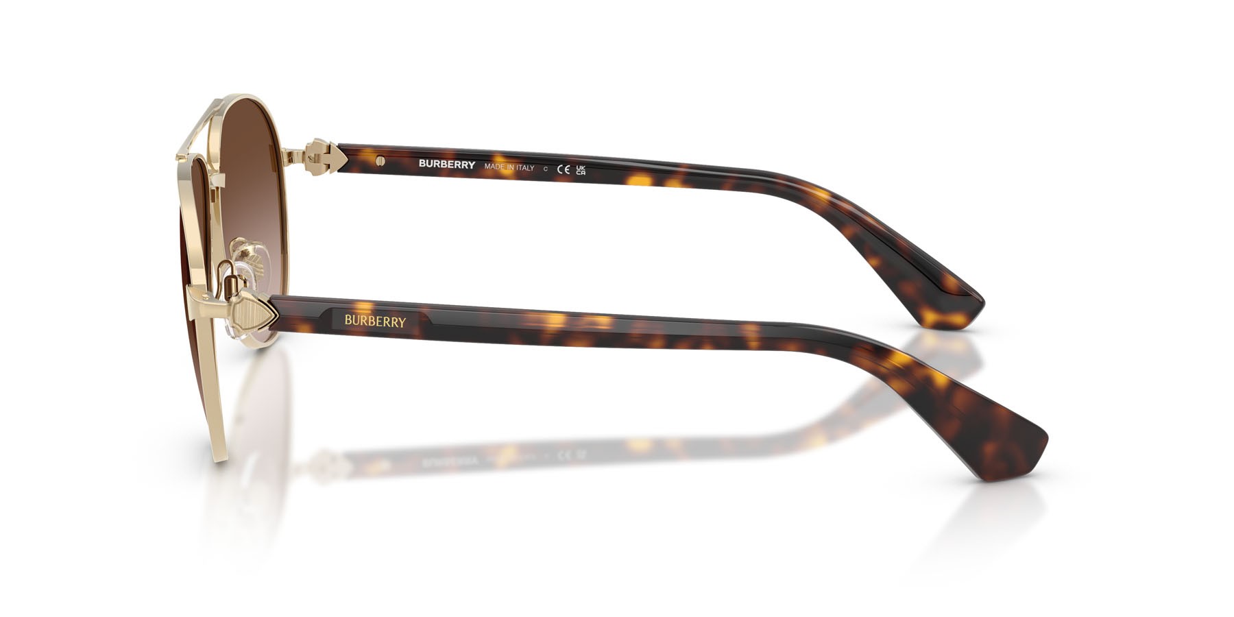 Occhiali da sole Burberry BE 3167 (110913) colore oro chiaro forma aviator lenti marrone sfumato