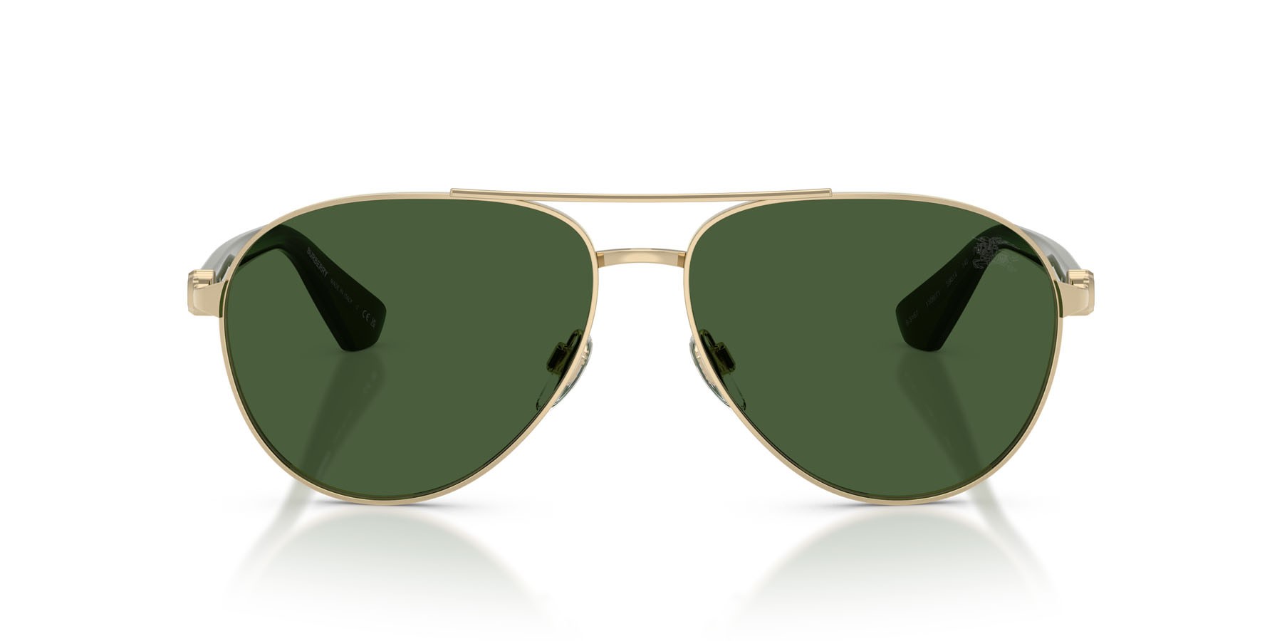 Sunglasses Burberry BE 3167 (110971) color oro chiaro shape aviator lenses verde scuro