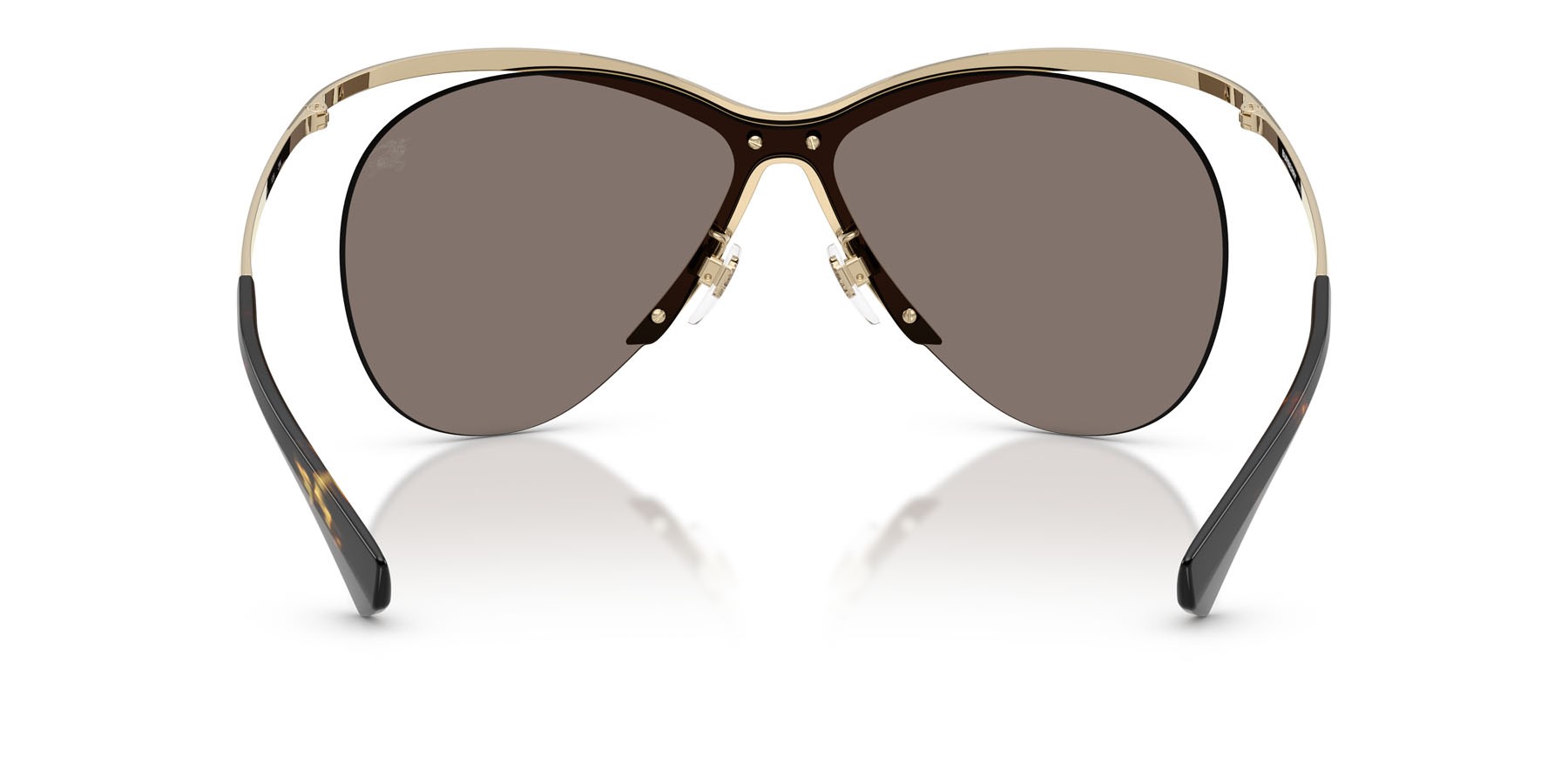Sunglasses Burberry BE 3168 (11095A) color oro chiaro shape cat eye lenses marrone chiaro specchiato oro