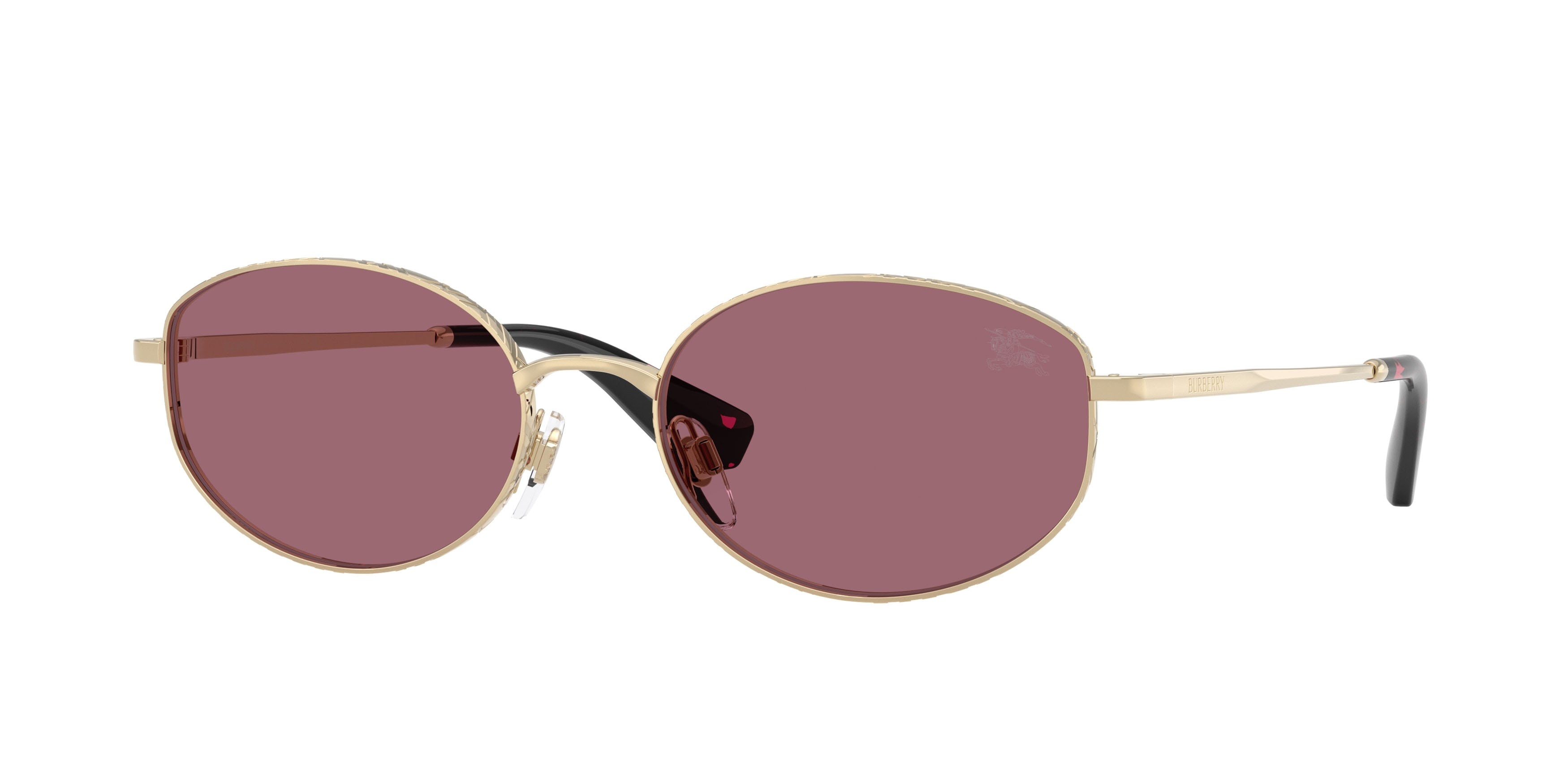 Sunglasses Burberry BE 3169 (11091A) color oro chiaro shape oval lenses viola