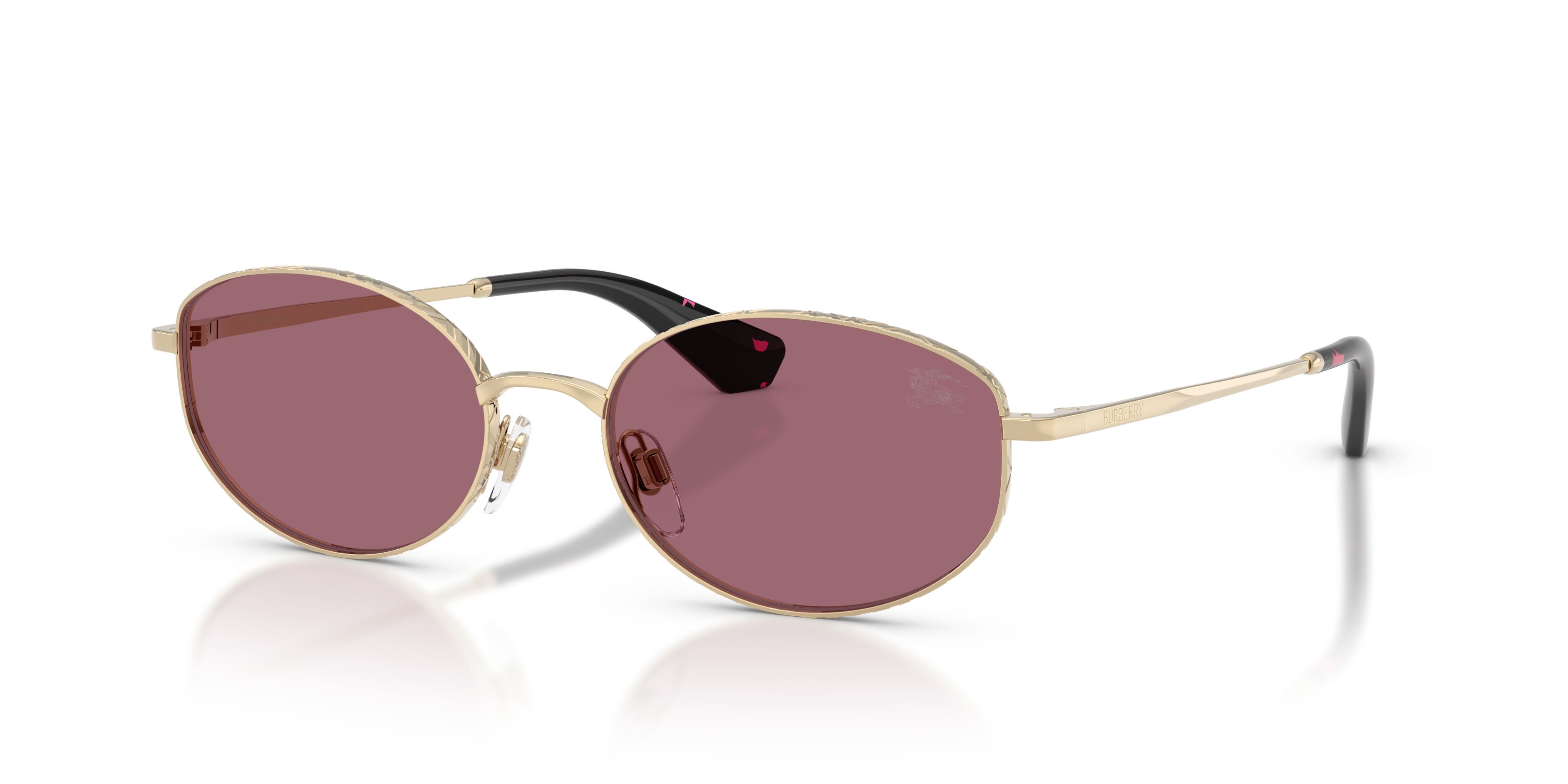 Sunglasses Burberry BE 3169 (11091A) color oro chiaro shape oval lenses viola