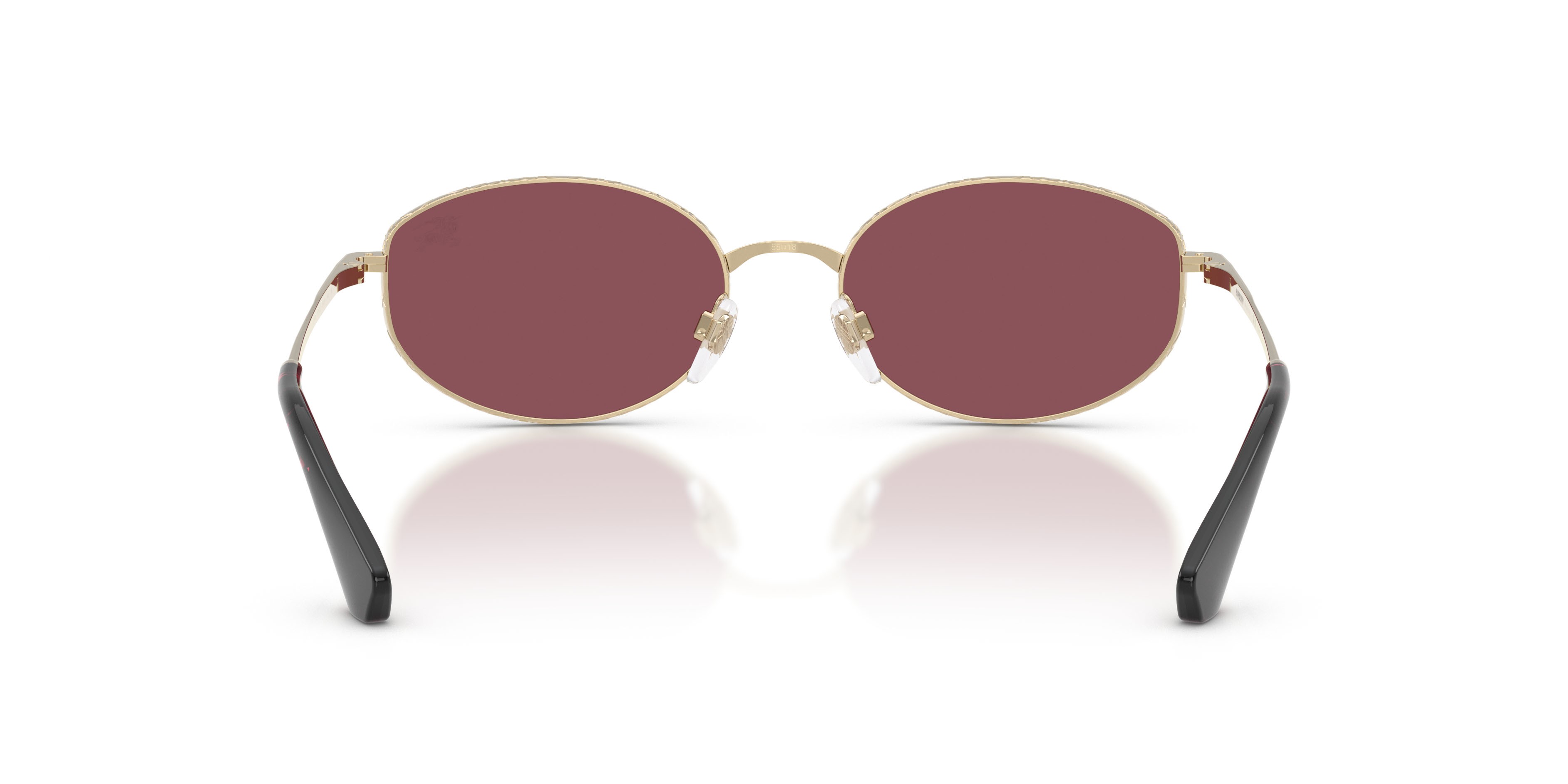 Sunglasses Burberry BE 3169 (11095Q) color oro chiaro shape oval lenses purple polarized