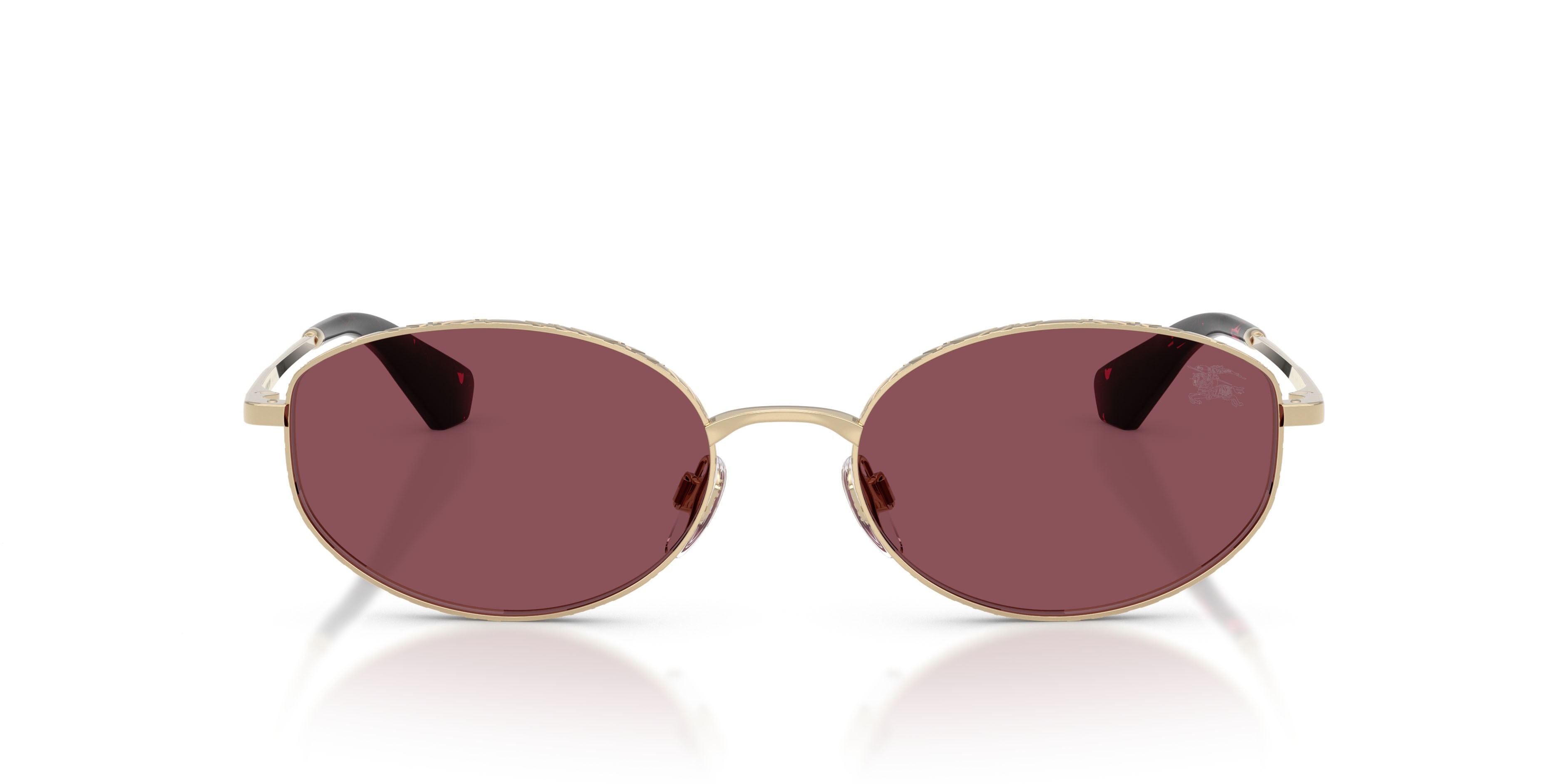 Sunglasses Burberry BE 3169 (11095Q) color oro chiaro shape oval lenses purple polarized