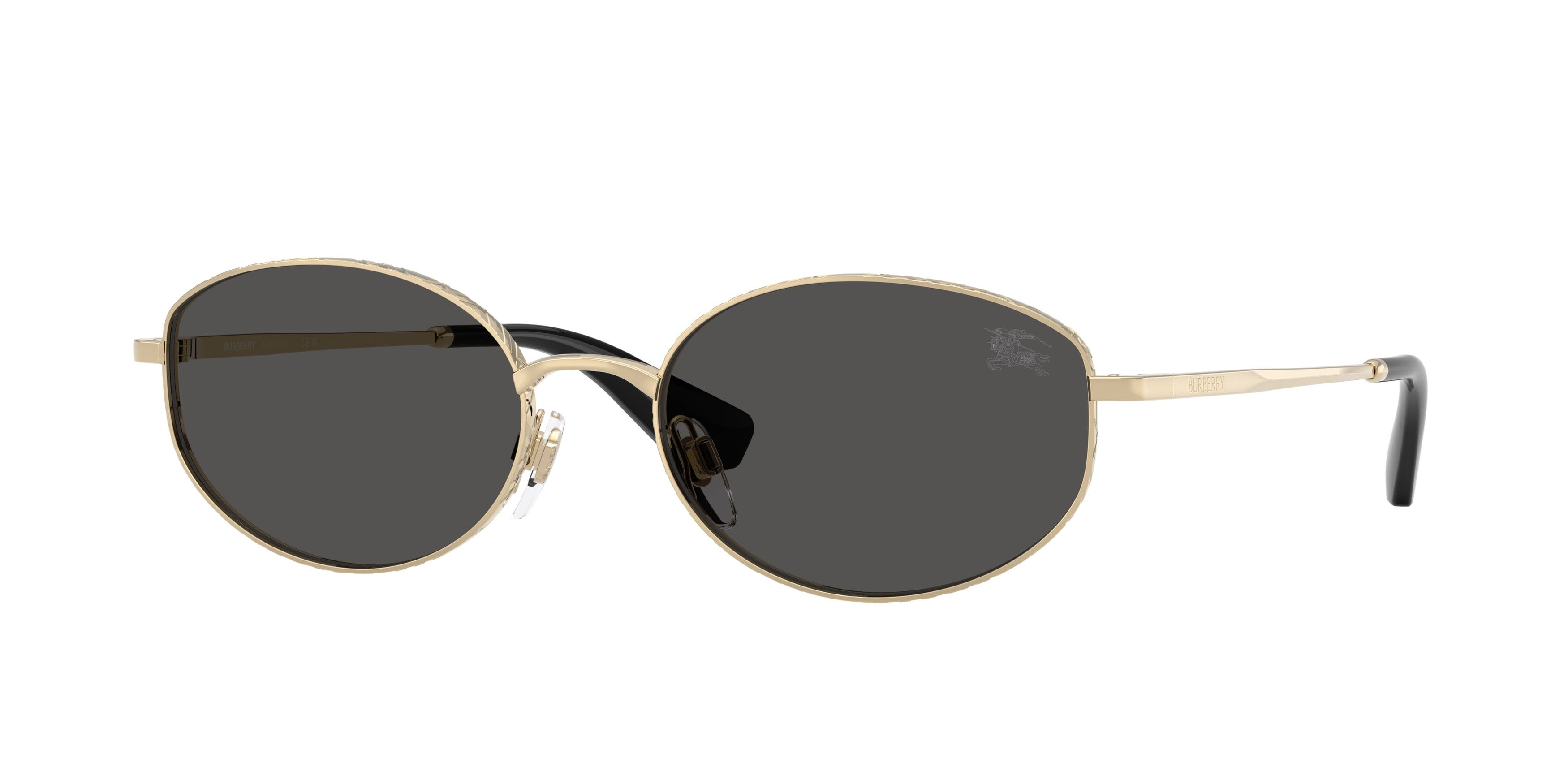 Occhiali da sole Burberry BE 3169 (110987) colore oro chiaro forma ovale lenti grigio scuro