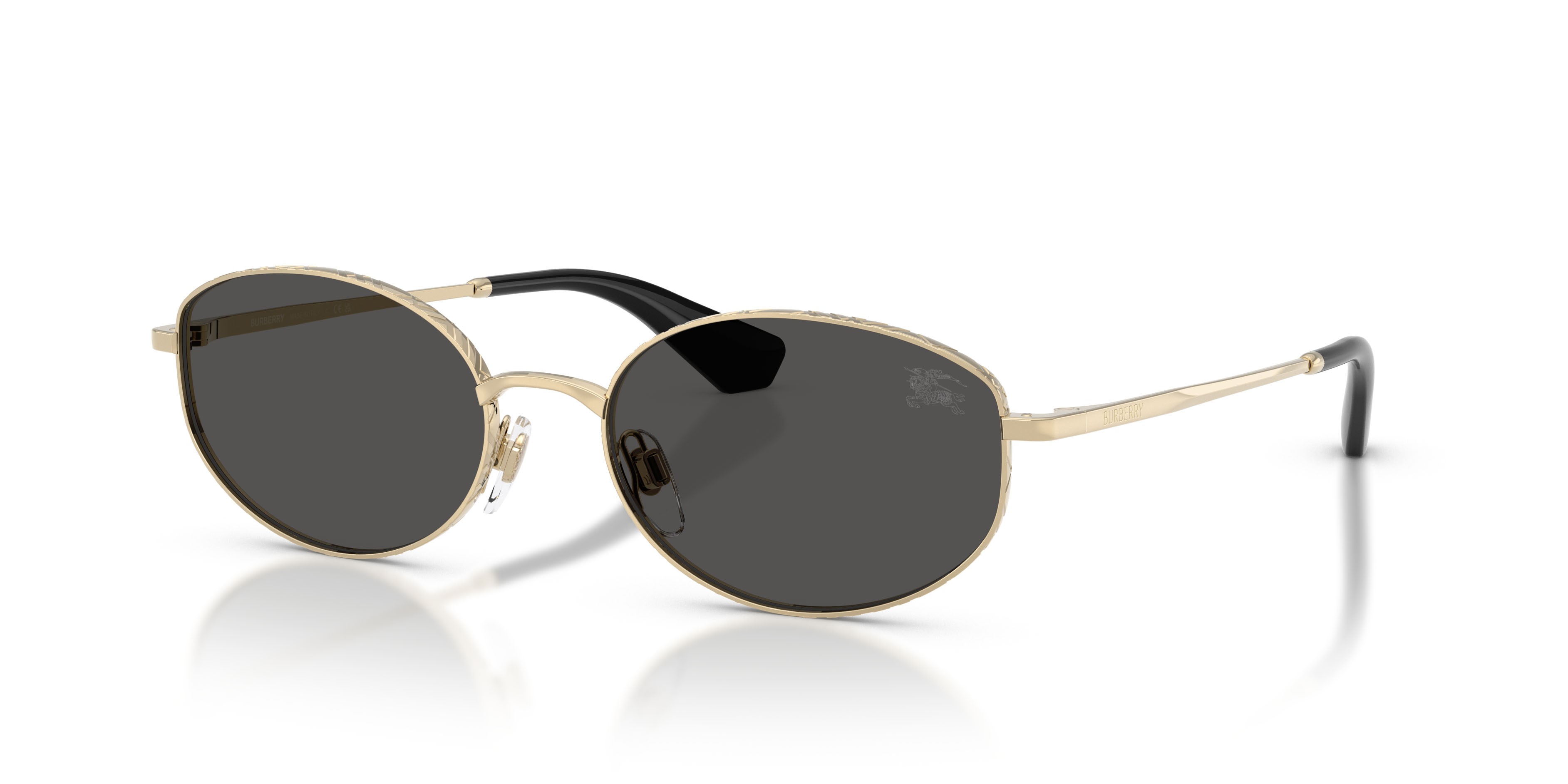 Occhiali da sole Burberry BE 3169 (110987) colore oro chiaro forma ovale lenti grigio scuro