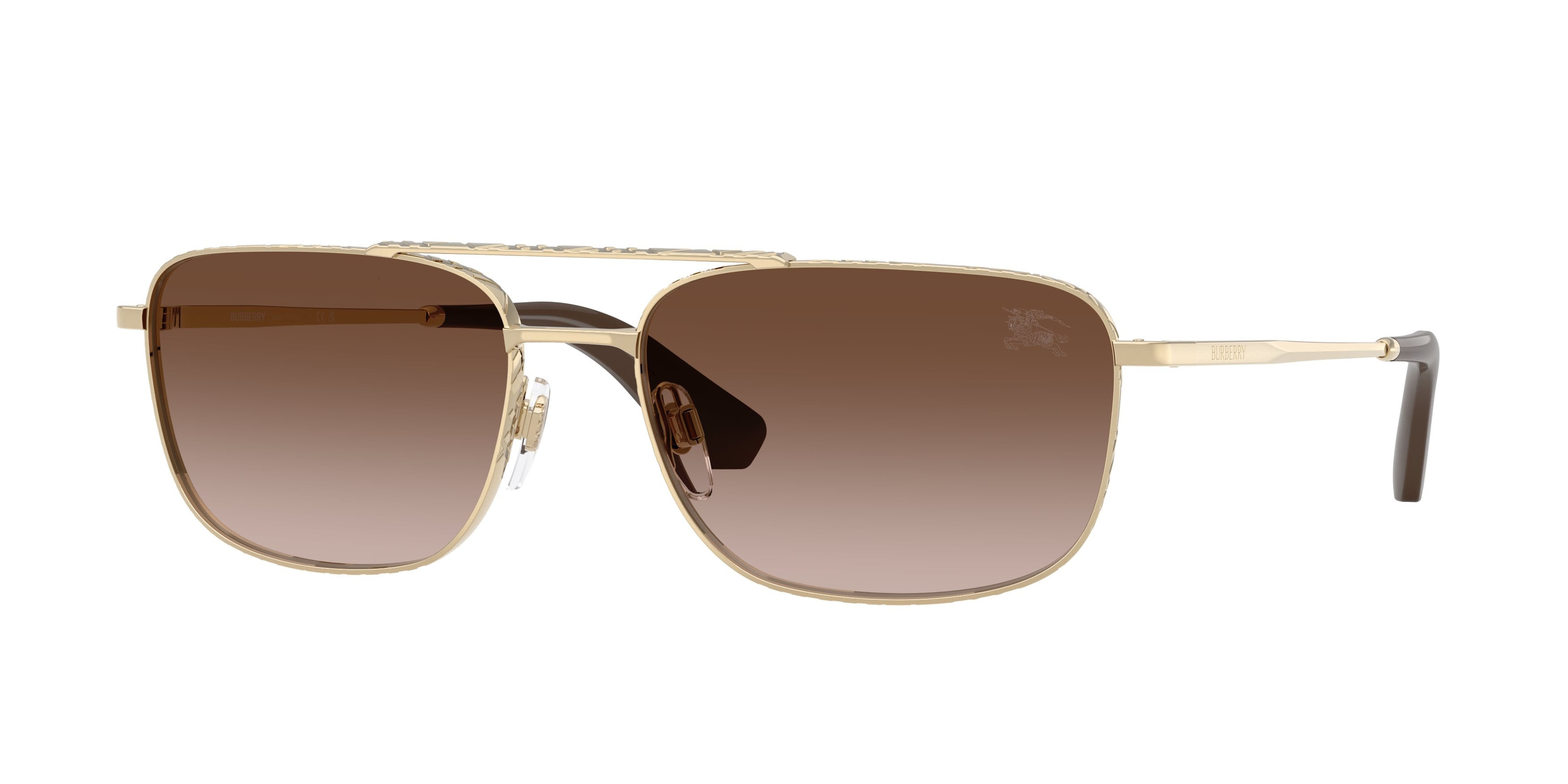 Sunglasses Burberry BE 3170 (110913) color oro chiaro shape aviator lenses marrone sfumato