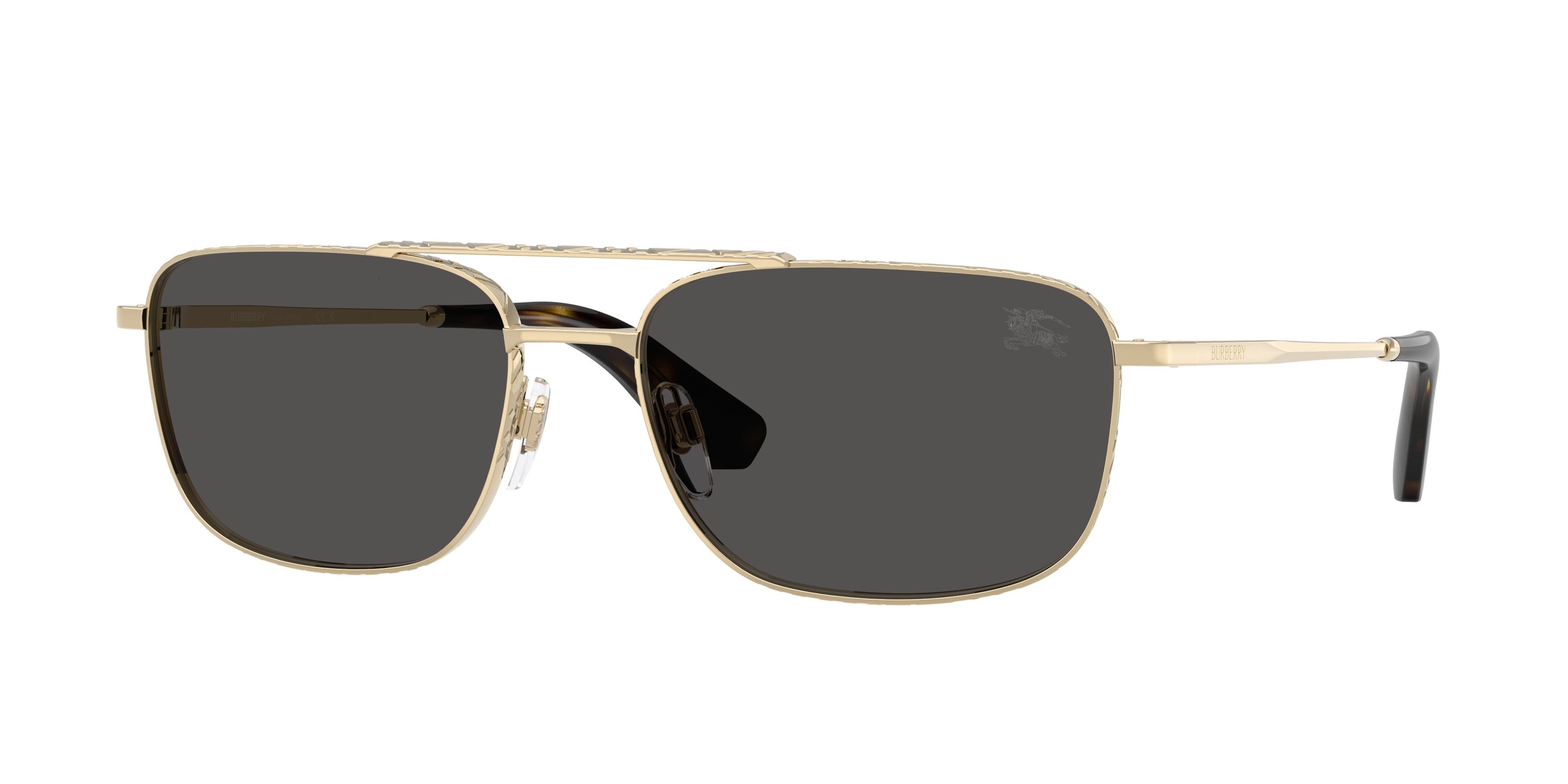 Sunglasses Burberry BE 3170 (110987) color oro chiaro shape aviator lenses grigio scuro