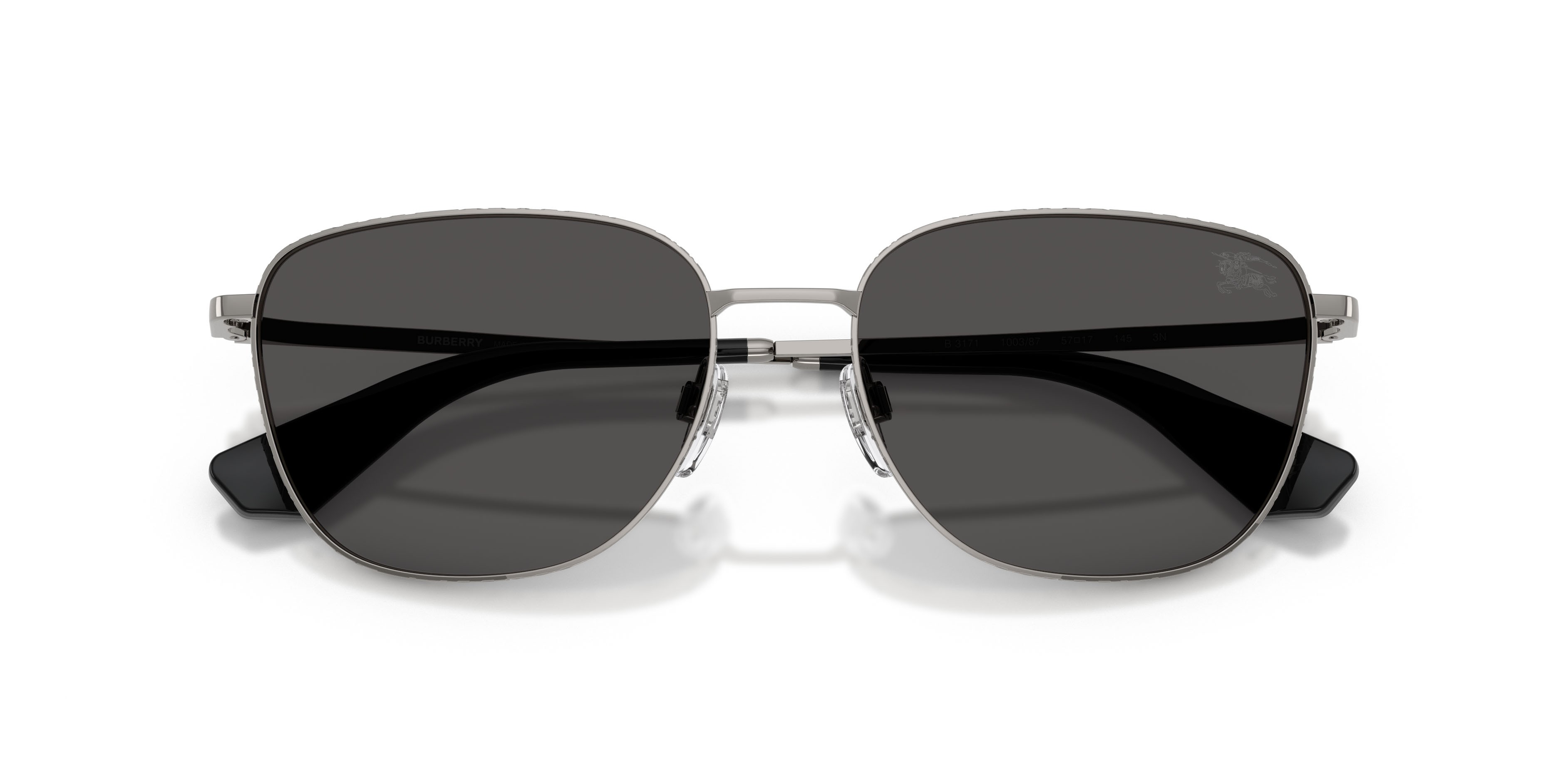 Occhiali da sole Burberry BE 3171 (100387) colore gunmetal forma quadrato lenti grigio scuro