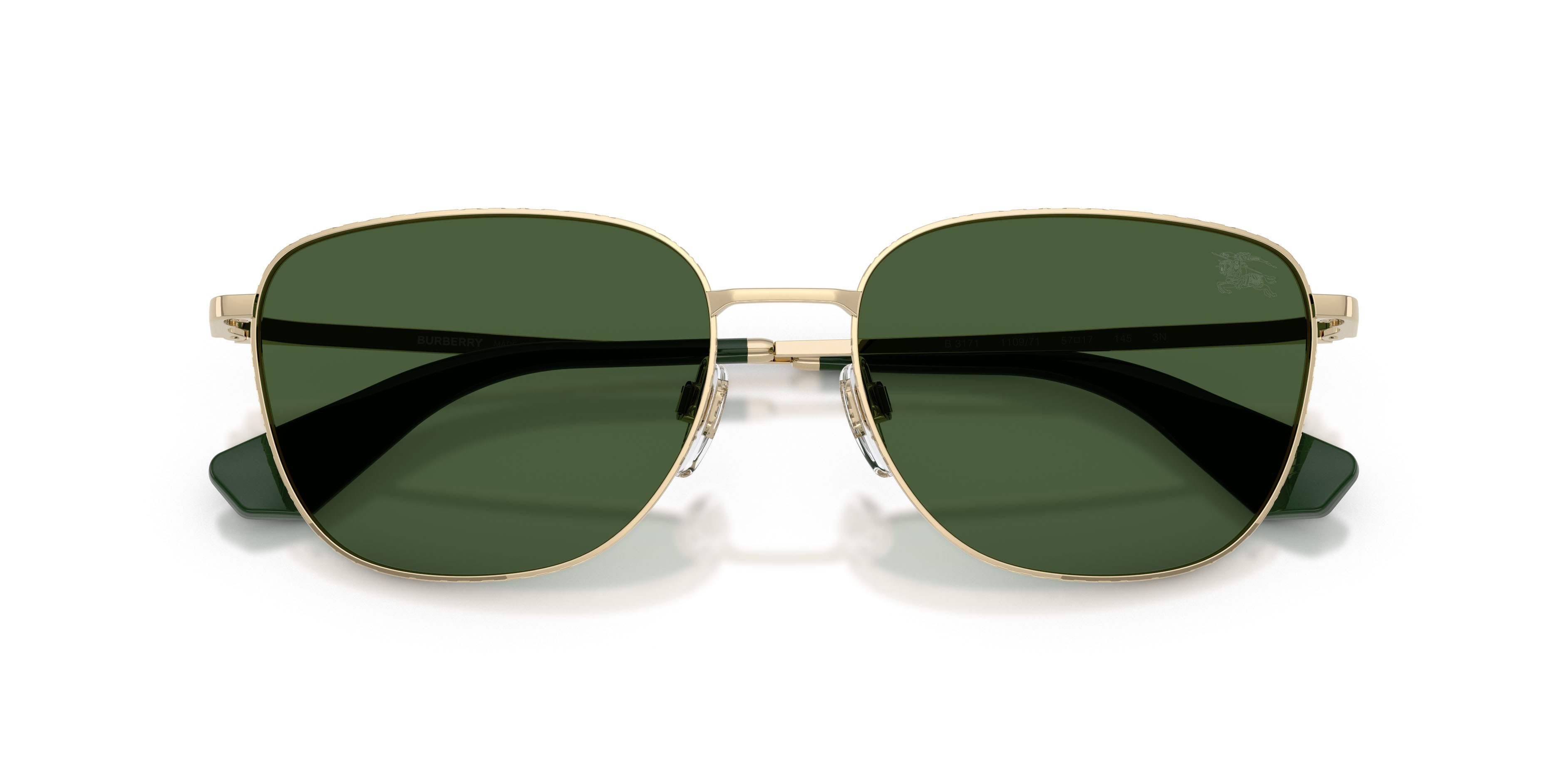 Sunglasses Burberry BE 3171 (110971) color oro chiaro shape square lenses verde scuro