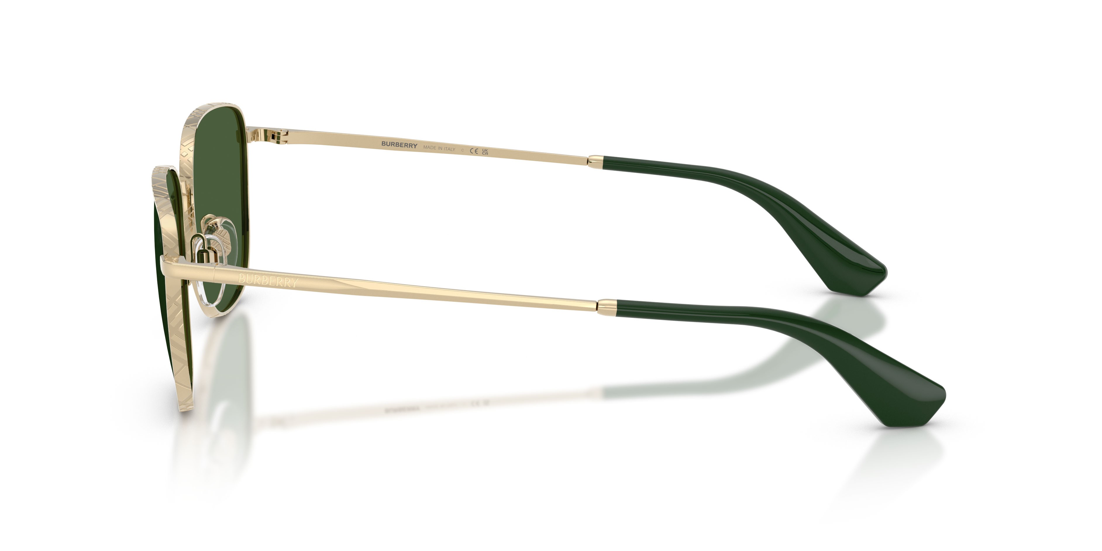 Sunglasses Burberry BE 3171 (110971) color oro chiaro shape square lenses verde scuro