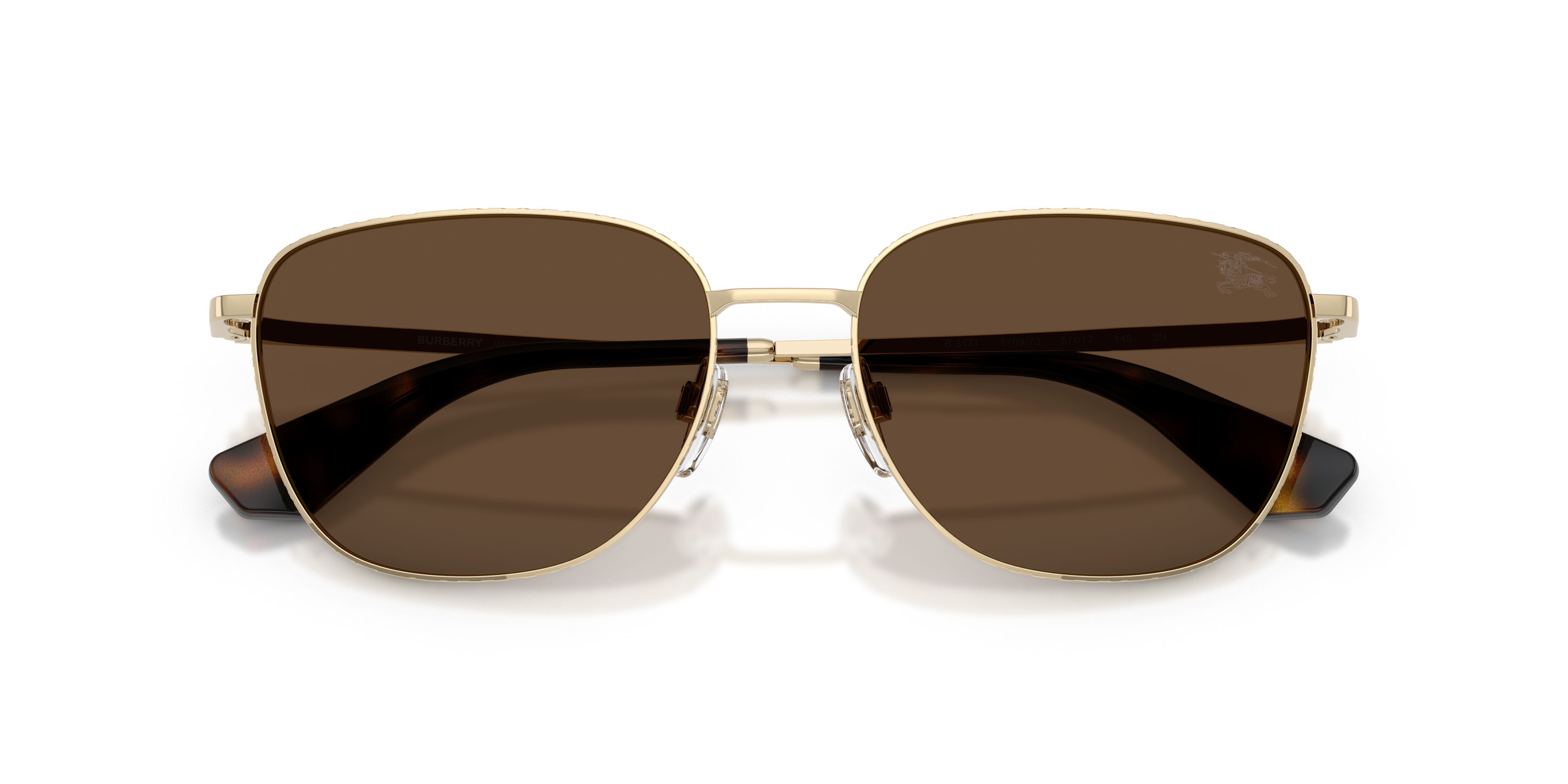 Sunglasses Burberry BE 3171 (110973) color oro chiaro shape square lenses marrone scuro