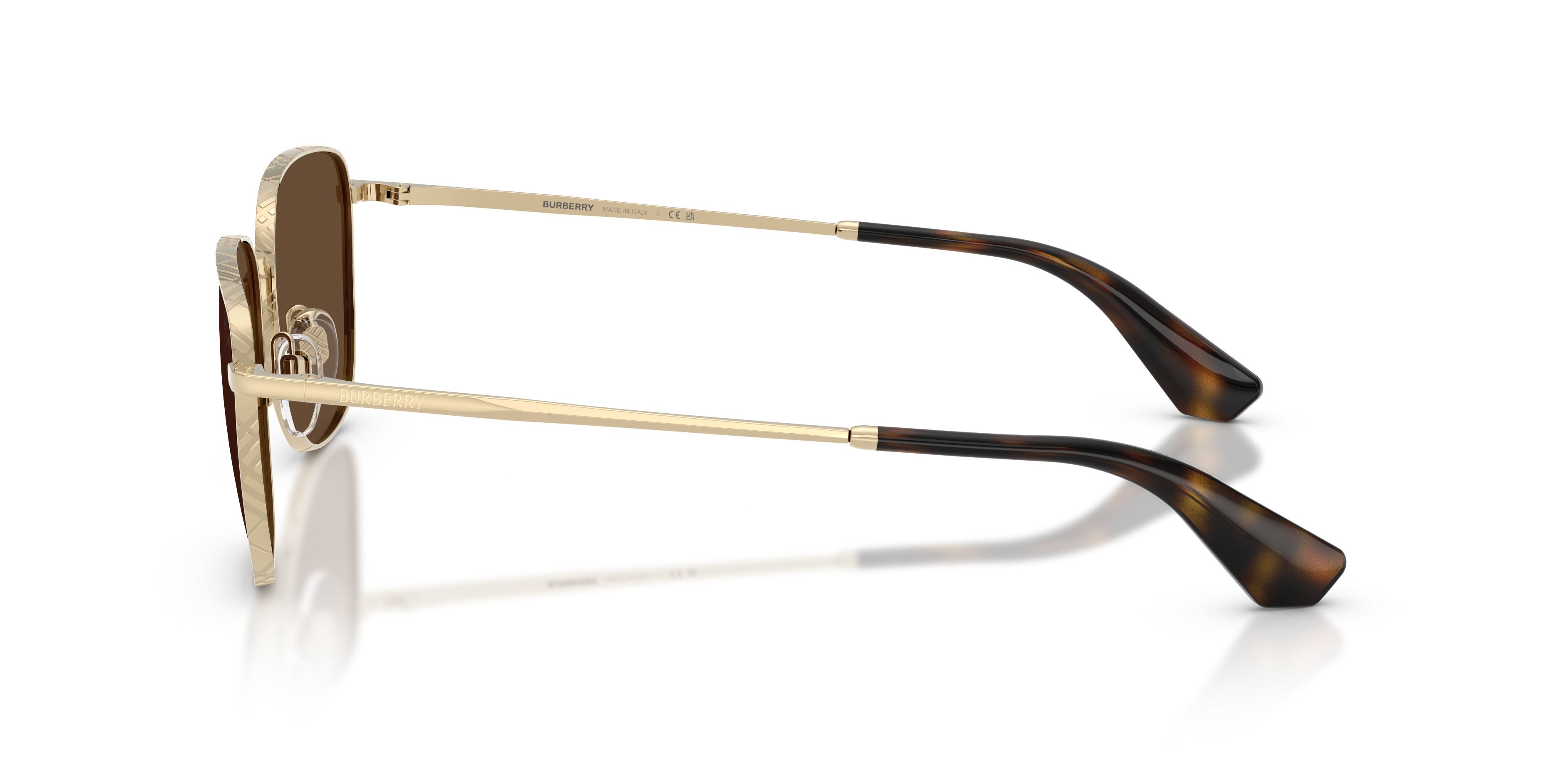 Sunglasses Burberry BE 3171 (110973) color oro chiaro shape square lenses marrone scuro