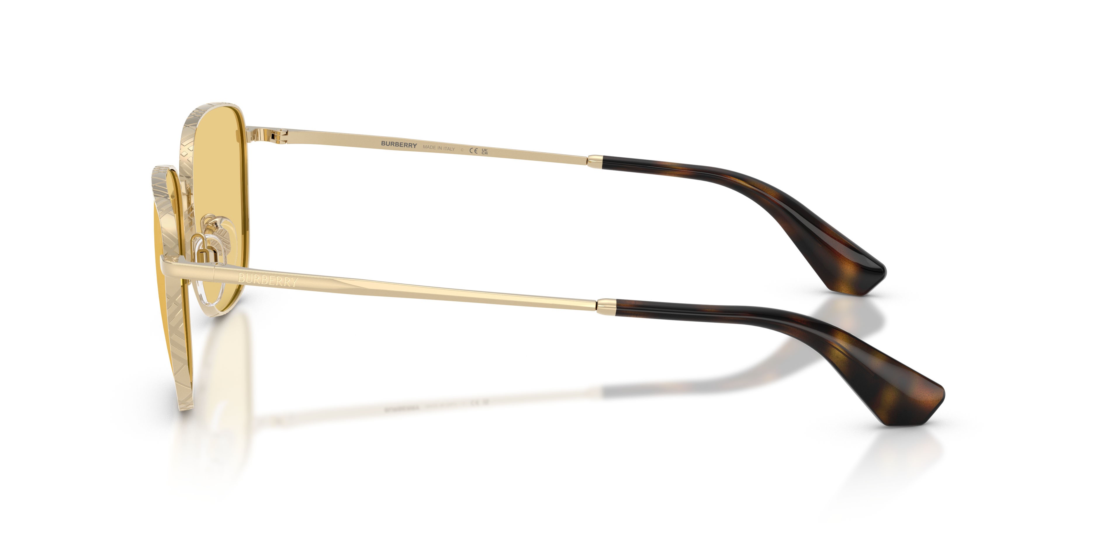 Sunglasses Burberry BE 3171 (110985) color oro chiaro shape square lenses giallo