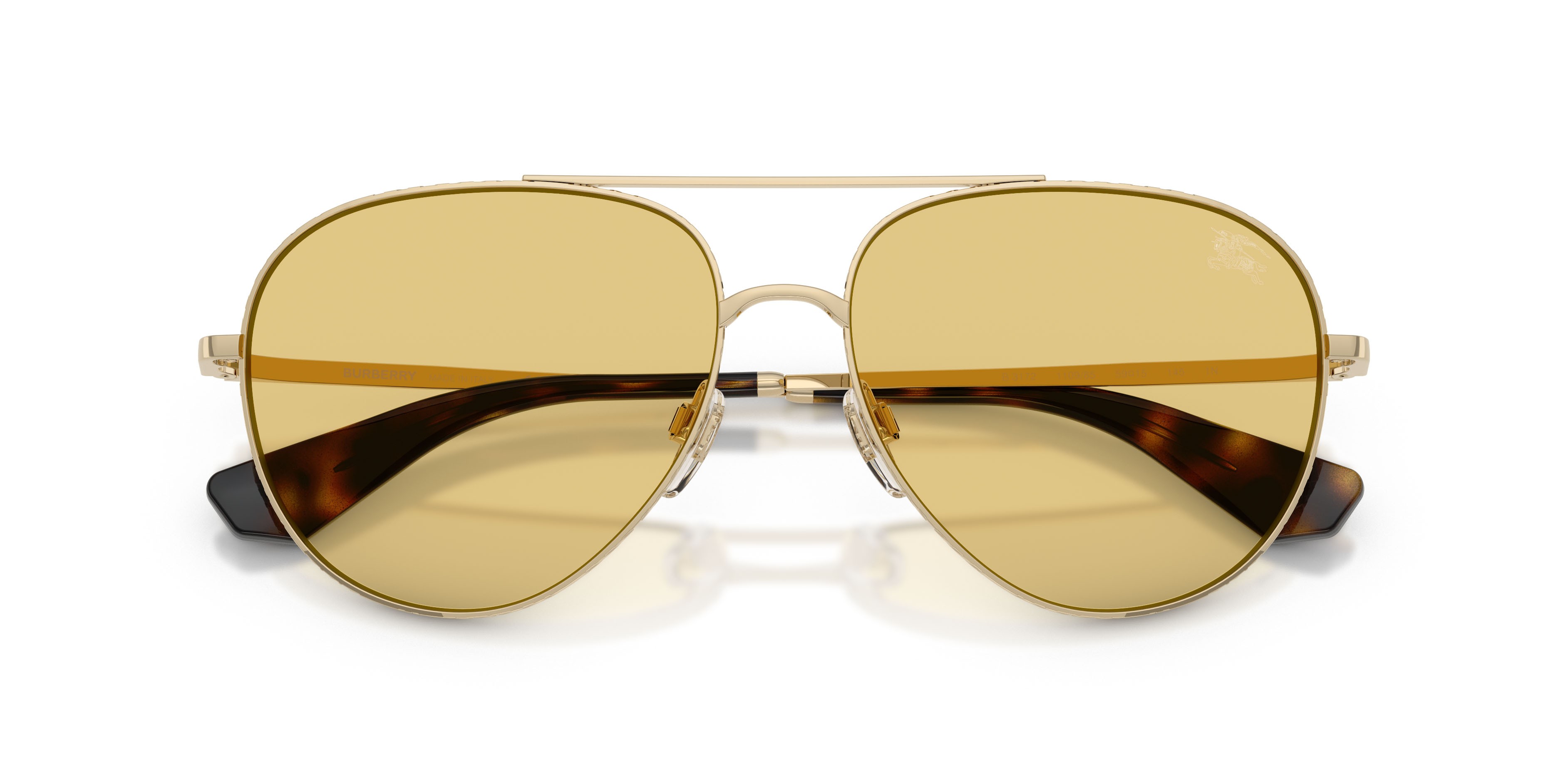 Sunglasses Burberry BE 3172 (110985) color oro chiaro shape aviator lenses giallo