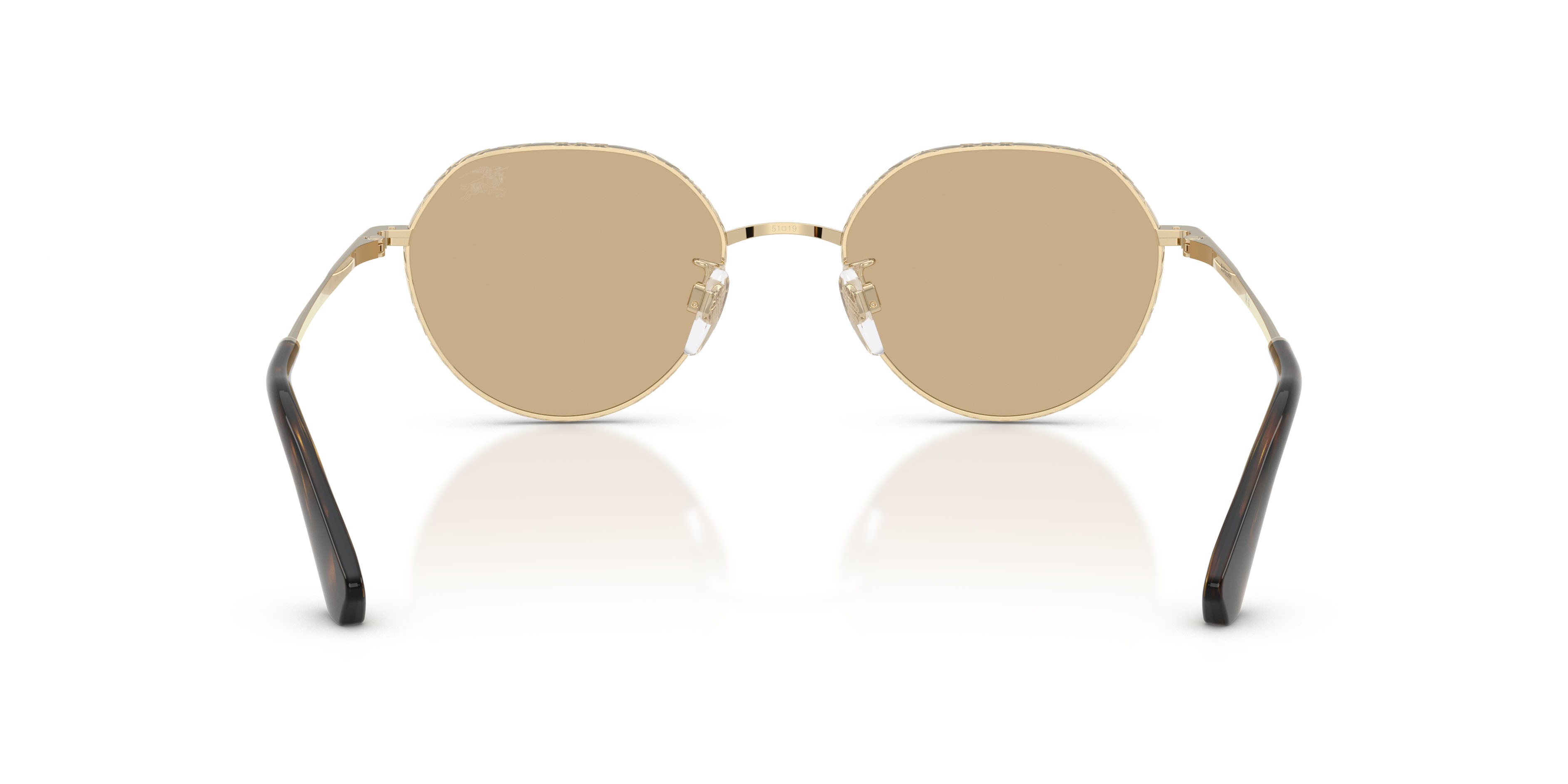 Sunglasses Burberry BE 3173D (110973) color oro chiaro shape round lenses marrone scuro