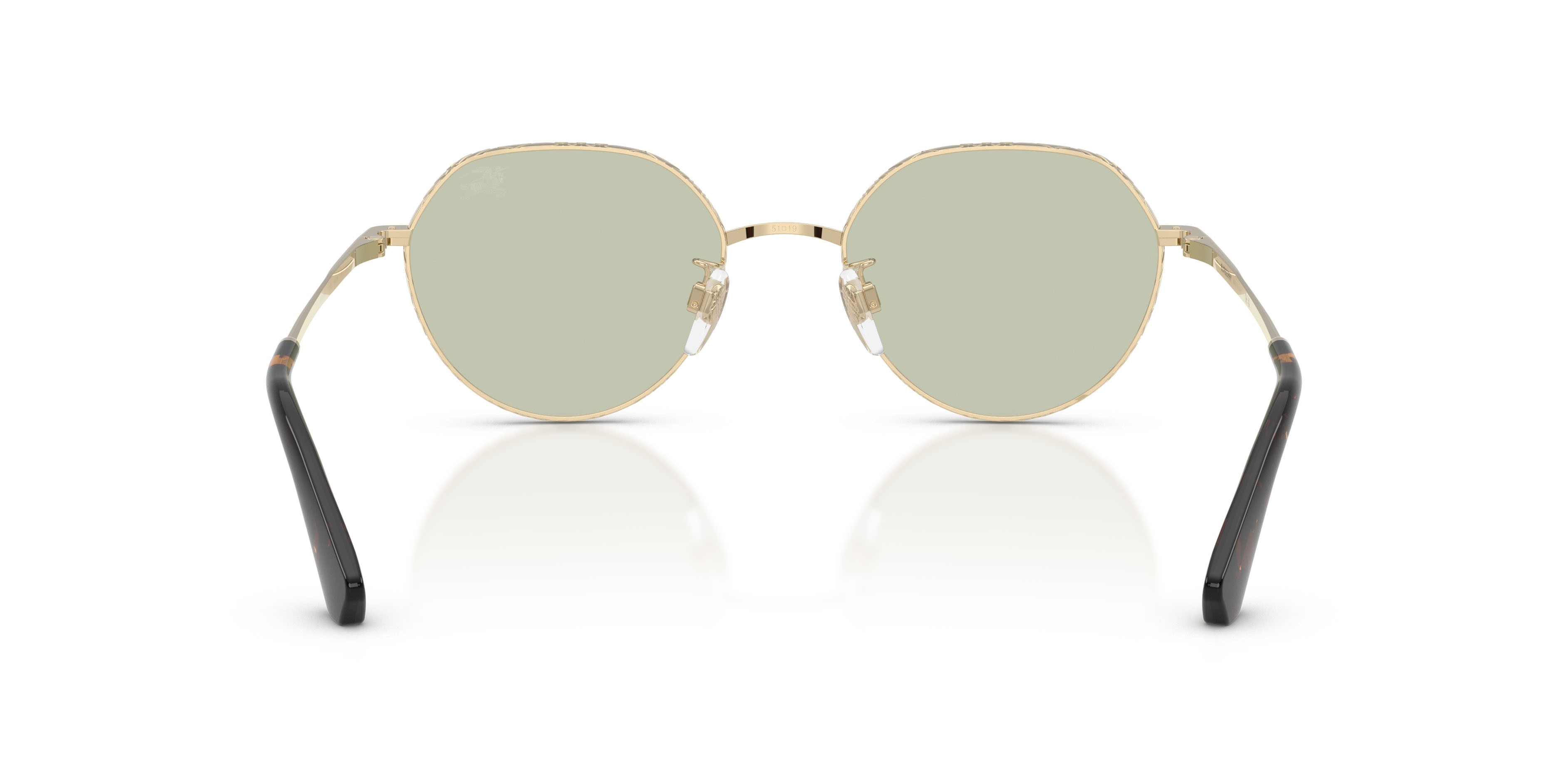 Sunglasses Burberry BE 3173D (1109/2) color oro chiaro shape round lenses verde chiaro