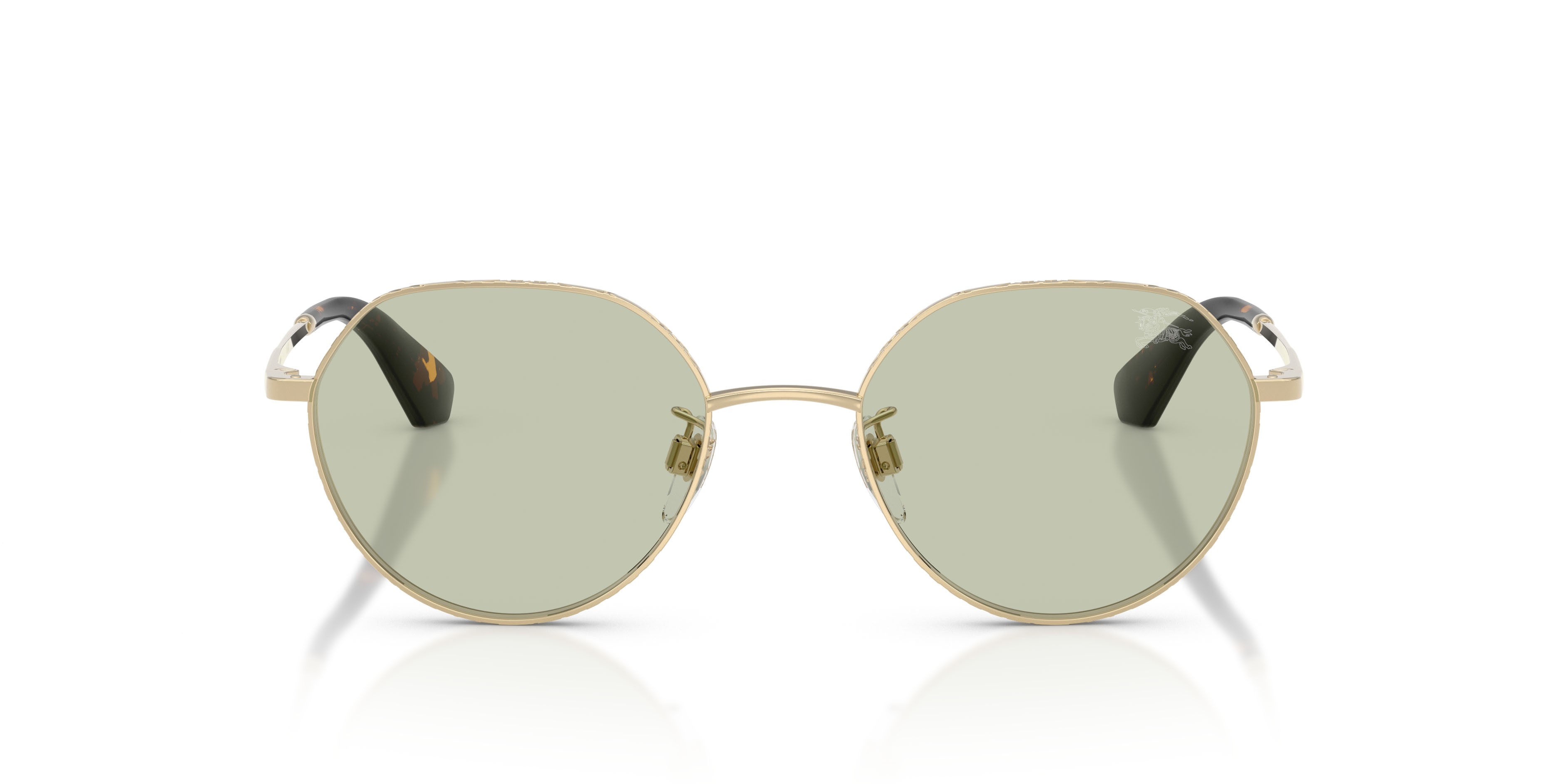 Sunglasses Burberry BE 3173D (1109/2) color oro chiaro shape round lenses verde chiaro