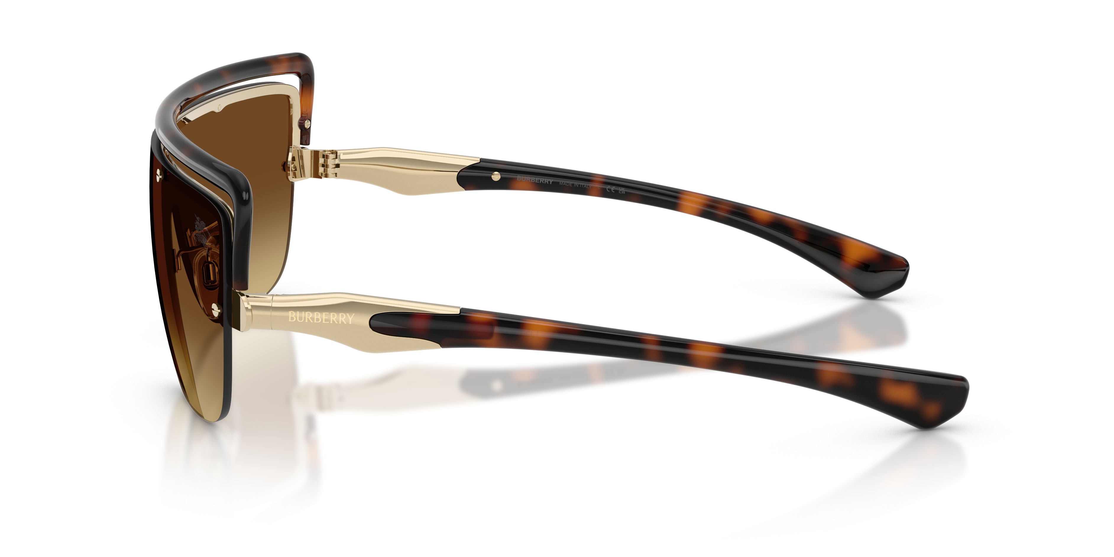 Sunglasses Burberry BE 3175 (110913) color havana scuro shape rectangle lenses marrone sfumato