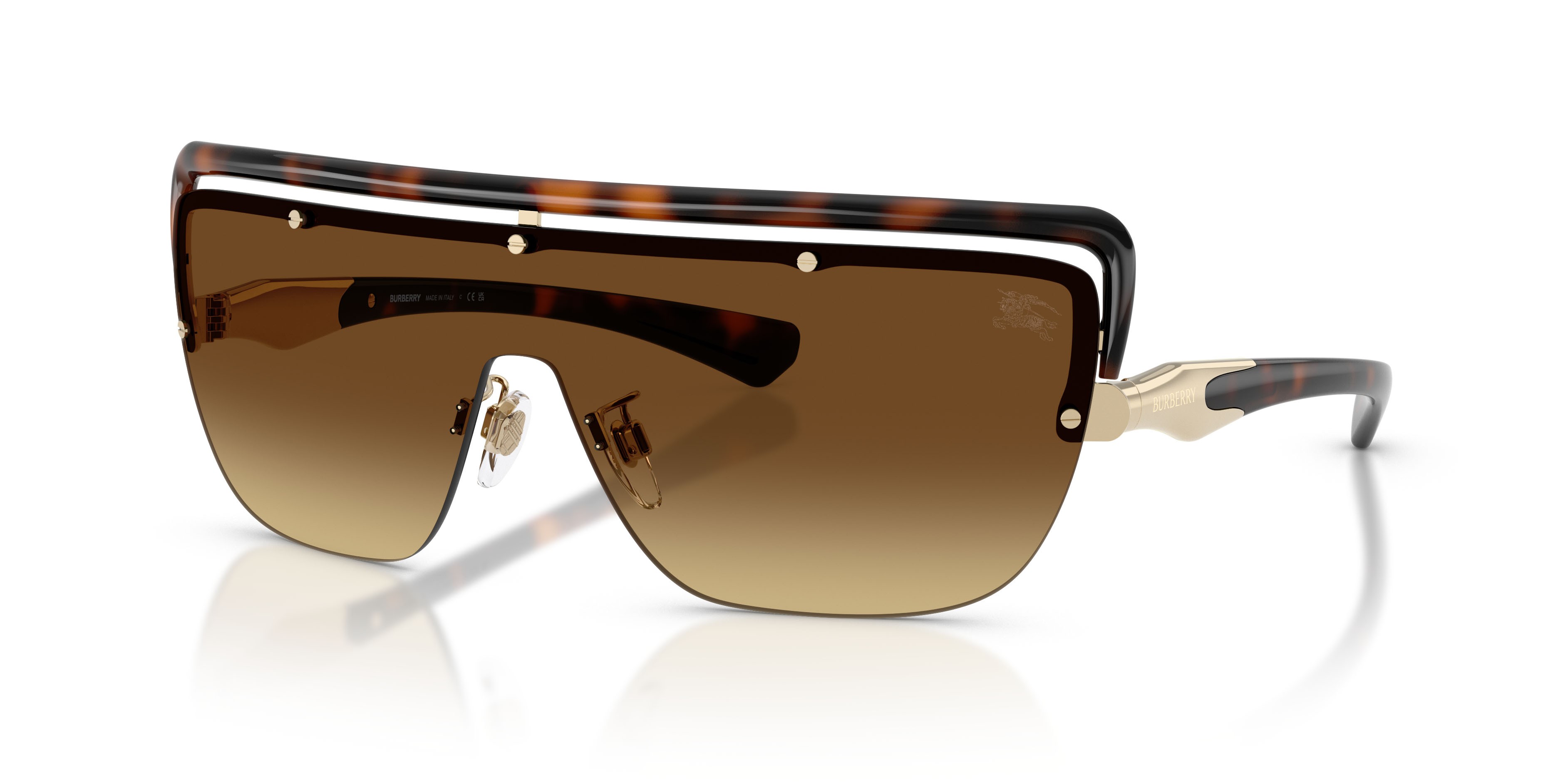 Sunglasses Burberry BE 3175 (110913) color havana scuro shape rectangle lenses marrone sfumato
