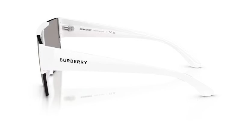 Occhiali da sole Burberry BE 4291 (3007/H) colore white forma rettangolare lenti grey tam burberry silver/gold2