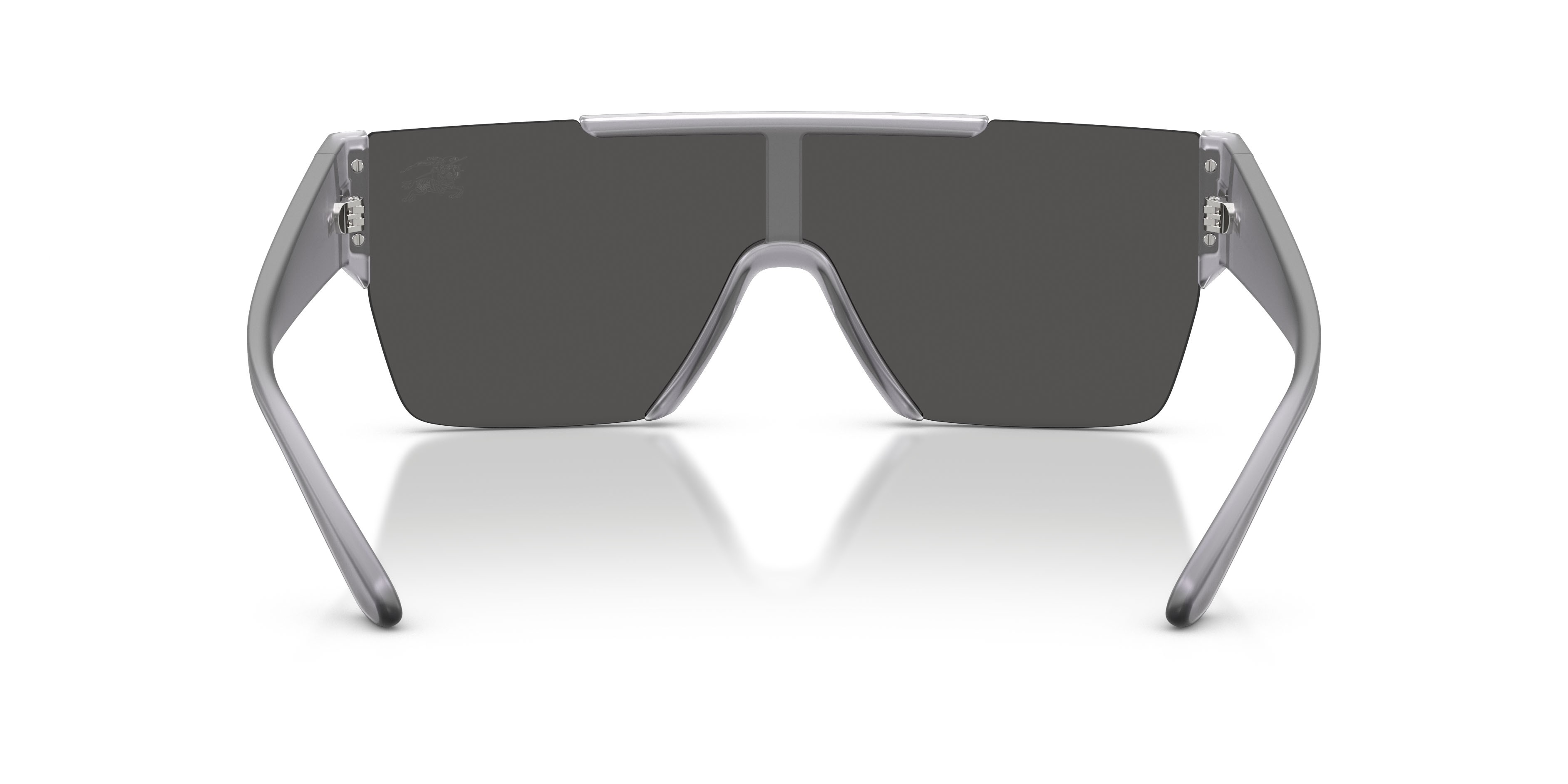 Occhiali da sole Burberry BE 4291 (421387) colore transparent matte grey forma rettangolare lenti grigio scuro