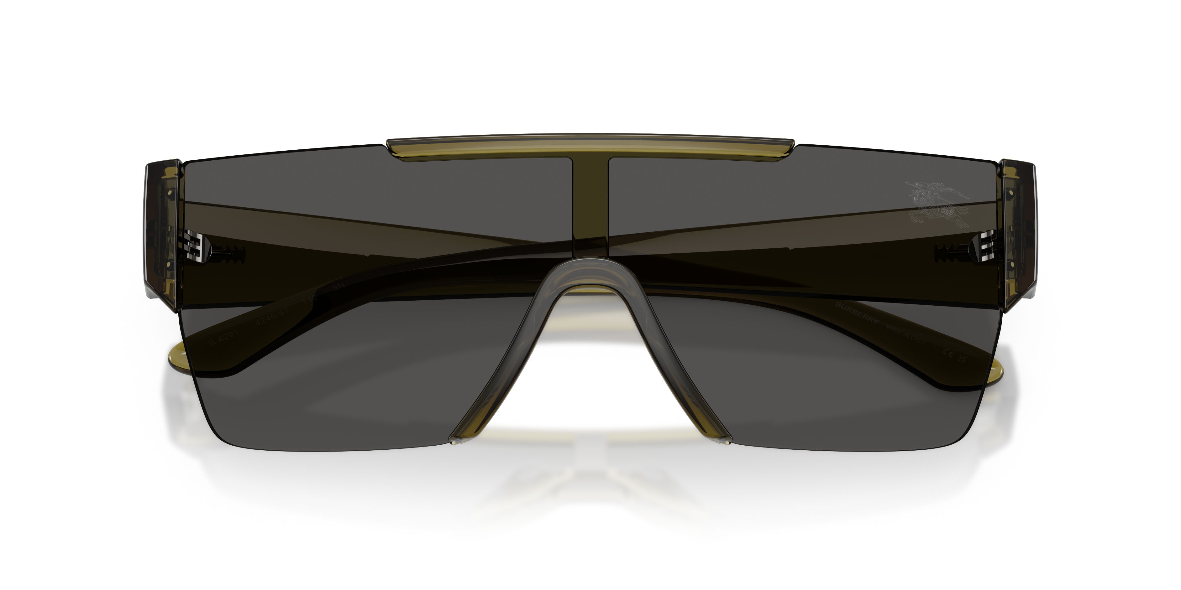 Occhiali da sole Burberry BE 4291 (424687) colore verde forma rettangolare lenti grigio scuro