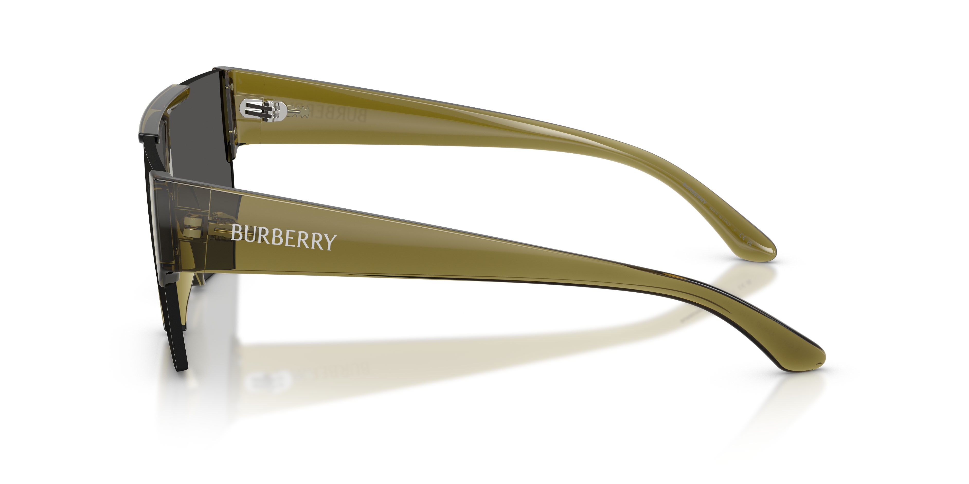 Occhiali da sole Burberry BE 4291 (424687) colore verde forma rettangolare lenti grigio scuro