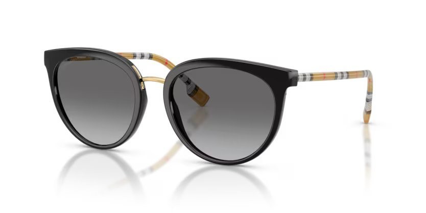 Sunglasses Burberry BE 4316 (385311) color black shape pantos lenses grey gradient