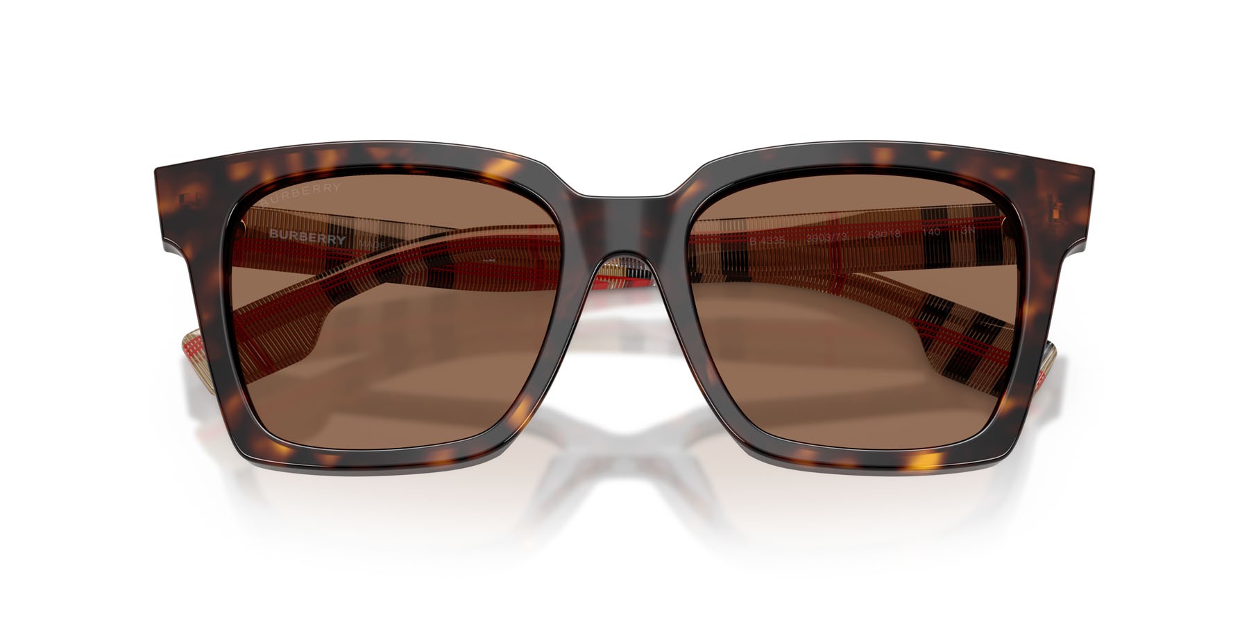 Sunglasses Burberry Maple BE 4335 (390373) color havana scuro shape square lenses marrone scuro