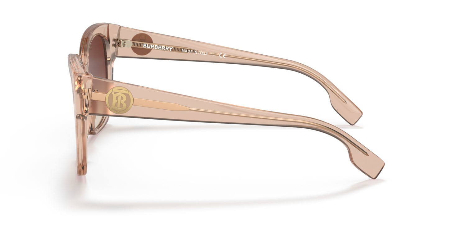 Sonnenbrillen Burberry Ruth BE 4345 (335813) farbe pesca form quadratisch gläser marrone sfumato