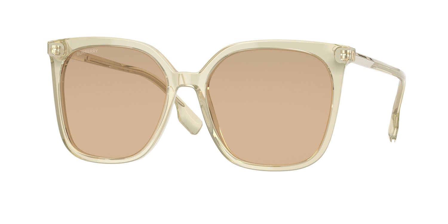 Sonnenbrillen Burberry Emily BE 4347 (385273) farbe giallo form quadratisch gläser marrone chiaro