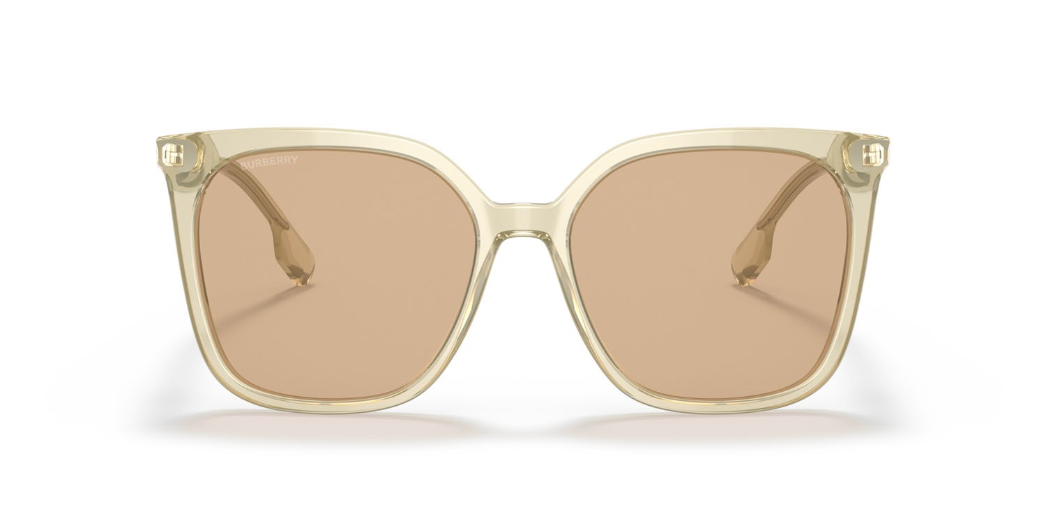 Sonnenbrillen Burberry Emily BE 4347 (385273) farbe giallo form quadratisch gläser marrone chiaro