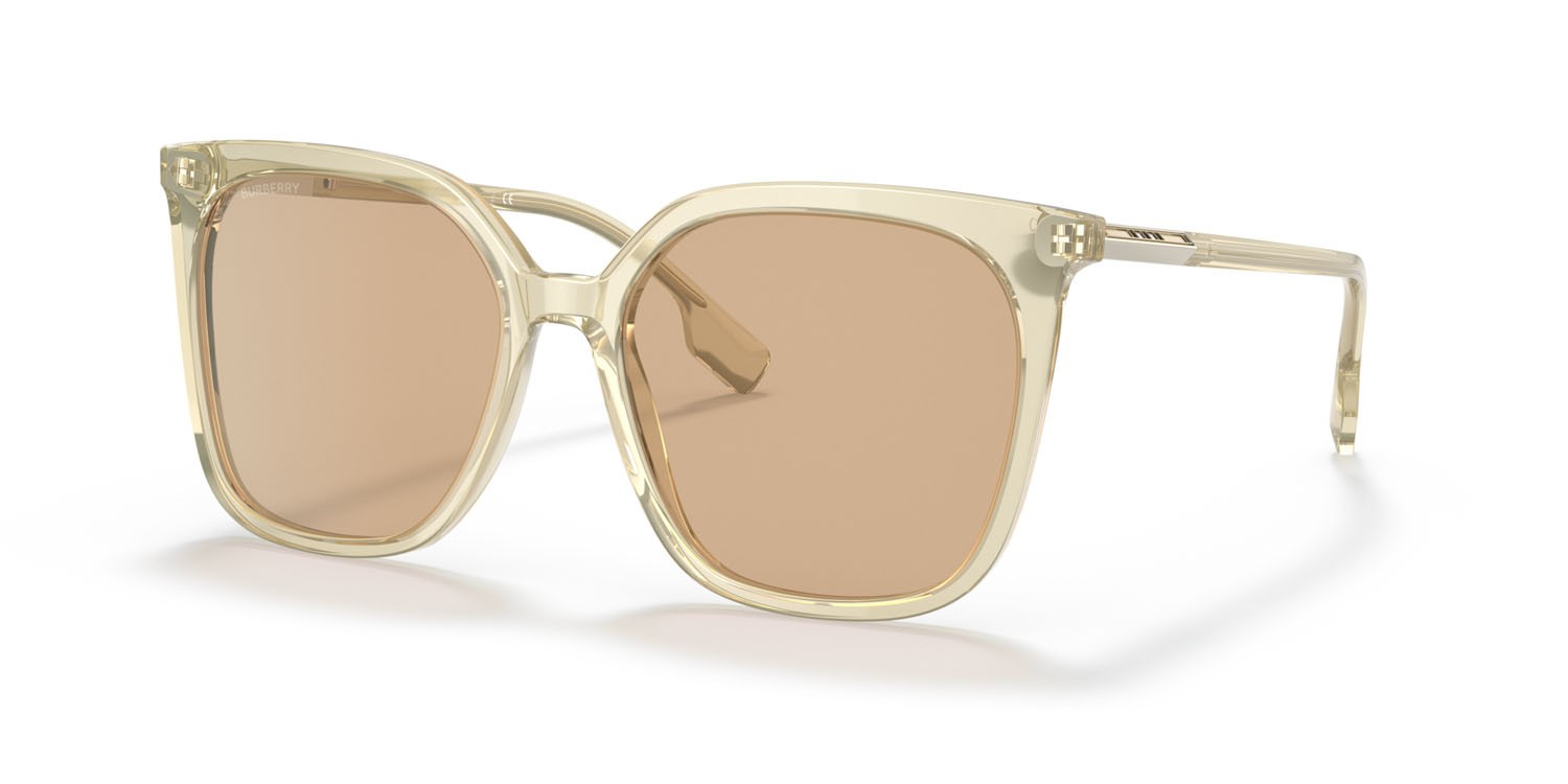 Sonnenbrillen Burberry Emily BE 4347 (385273) farbe giallo form quadratisch gläser marrone chiaro